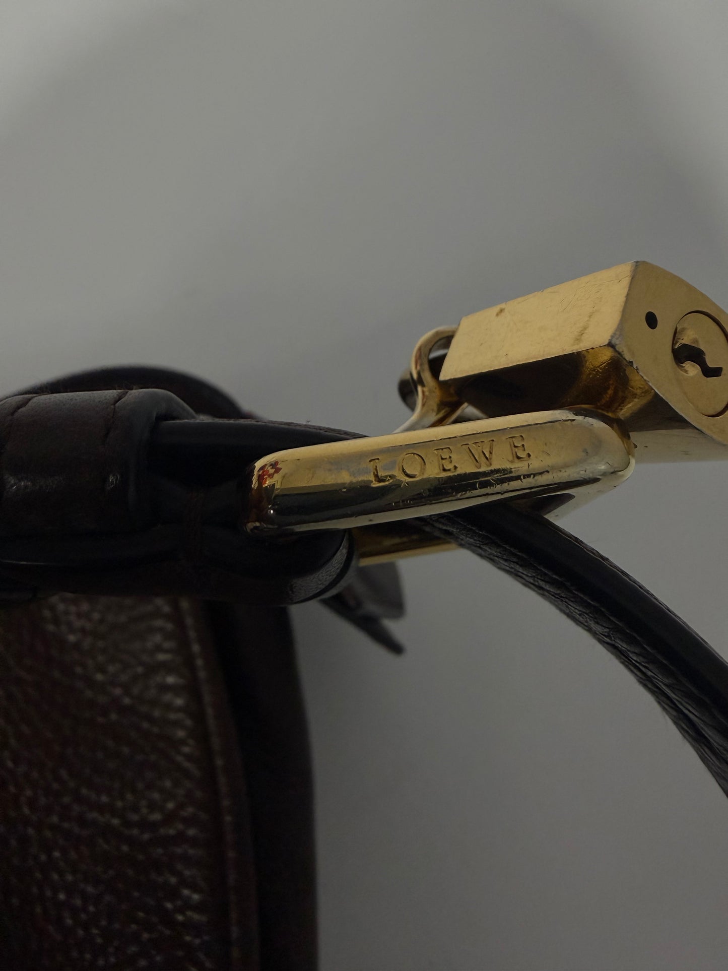 Loewe Madrid 1846 Brown Pebbled Leather Crossbody Saddle Bag
