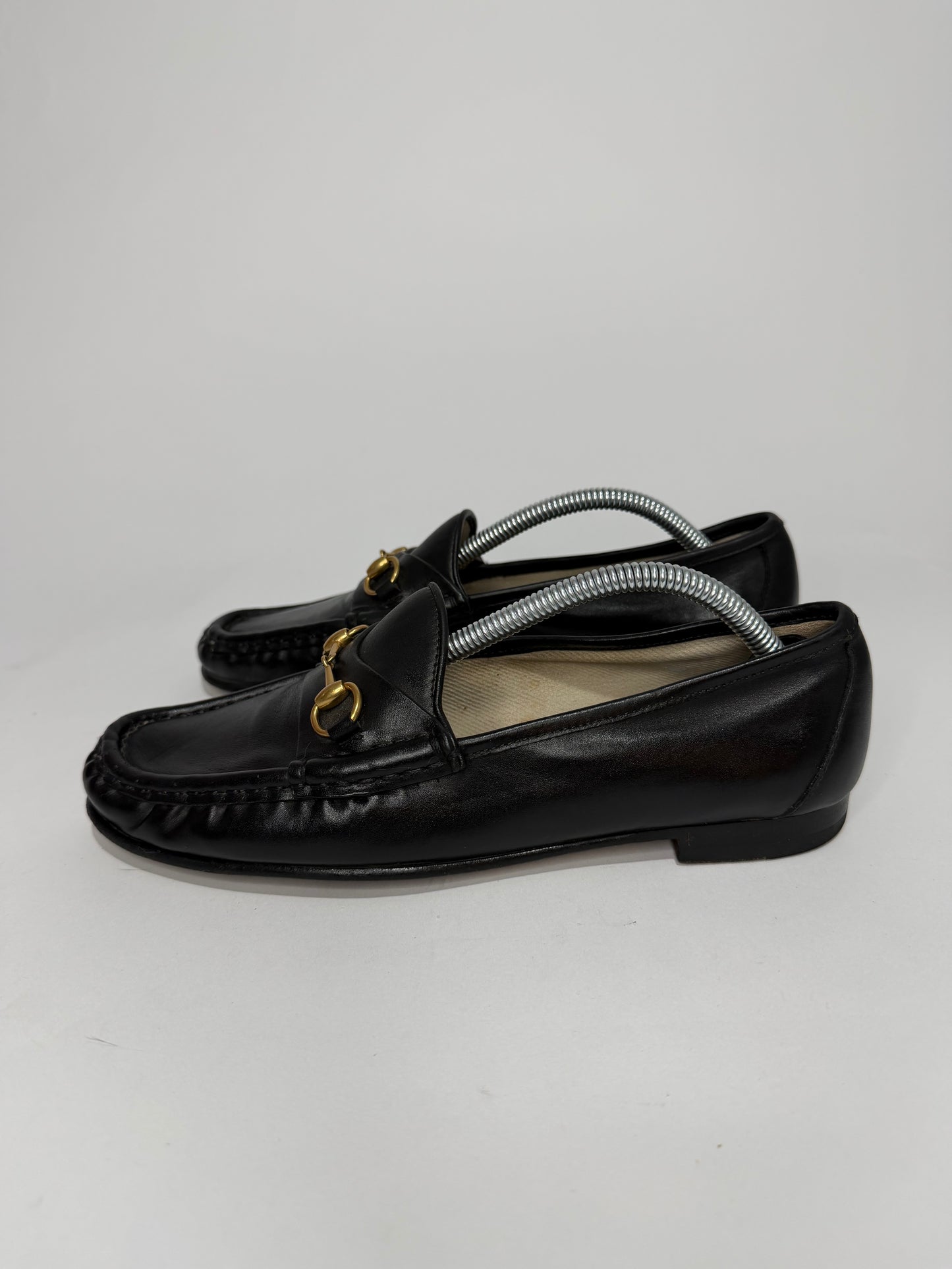 Gucci Black Leather 1953 Horsebit Loafers Size 37 EU