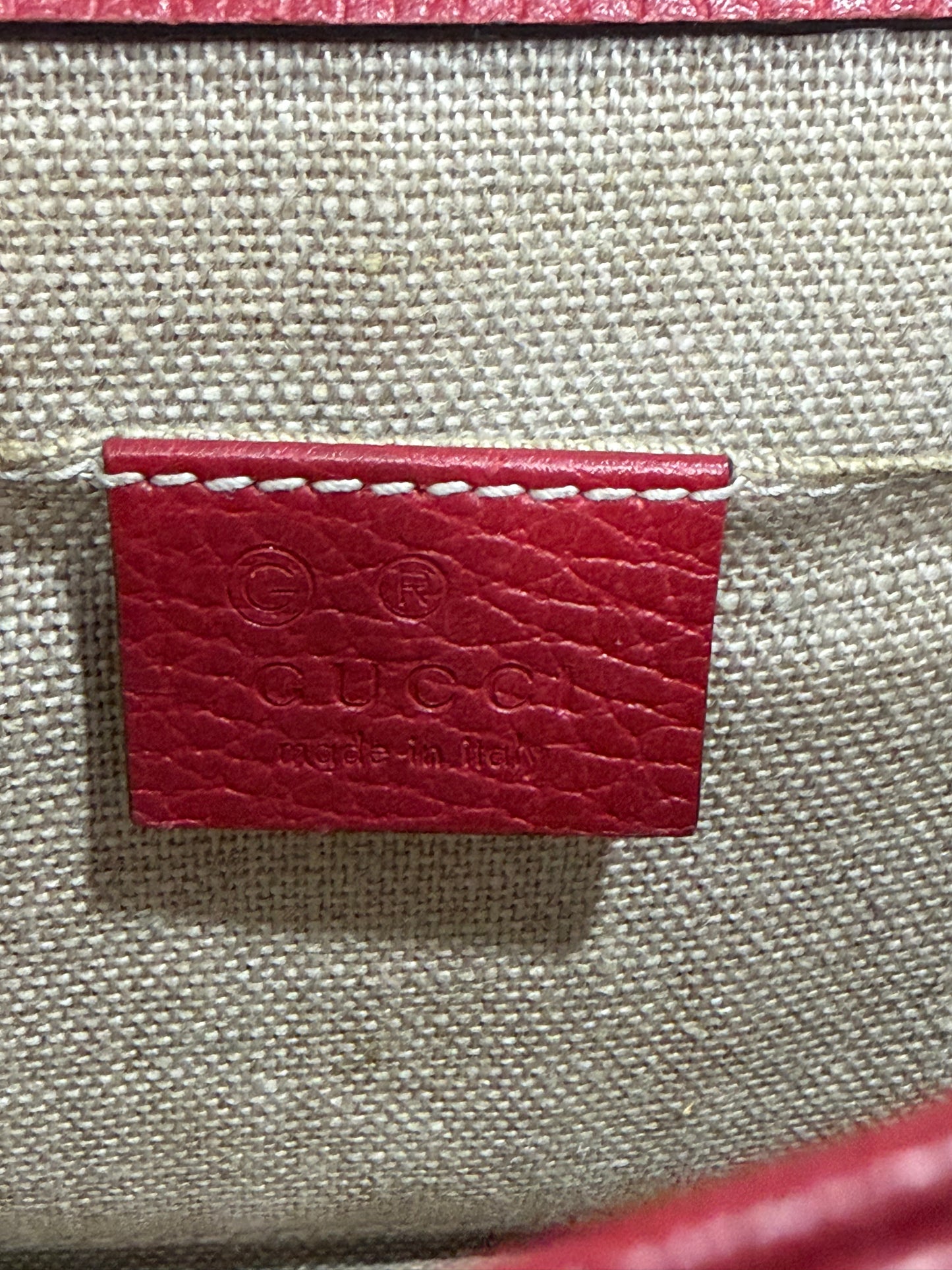Gucci Red Leather Interlocking G Chain Shoulder Bag