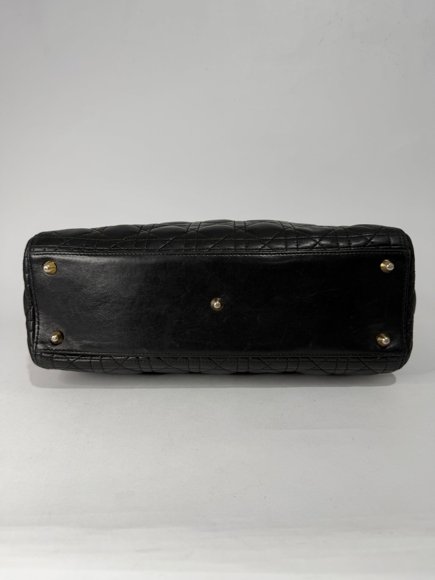 Dior Black Large Lambskin Cannage Lady Dior