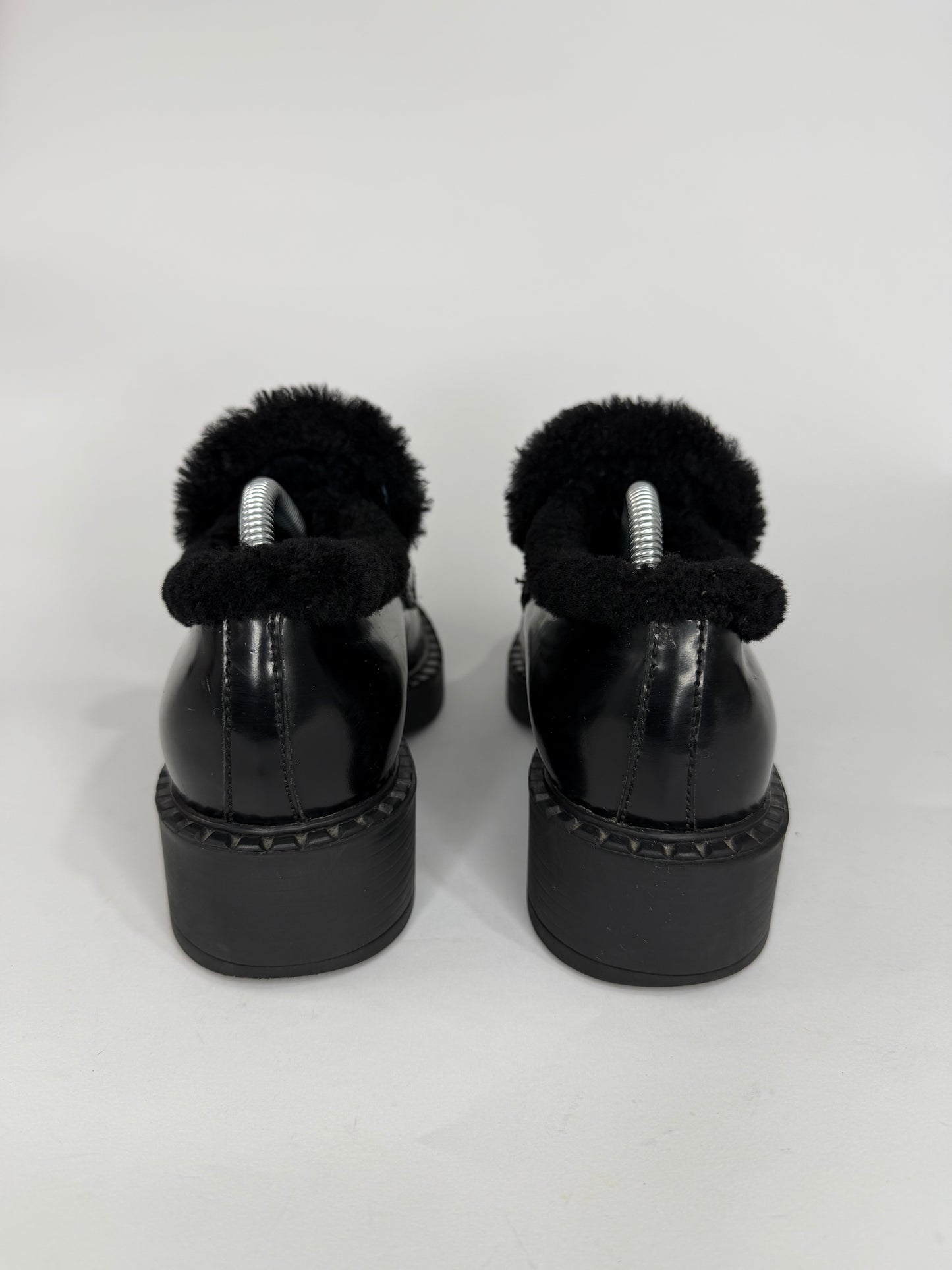 PRADA 
Brushed Leather Loafers Size 37 EU/ 7 US/ 4 UK