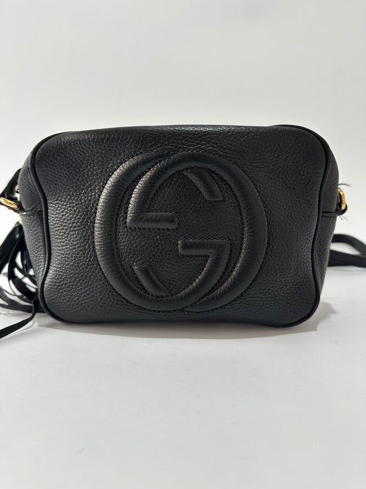 Gucci Light Black Leather Small Soho Disco Crossbody Bag