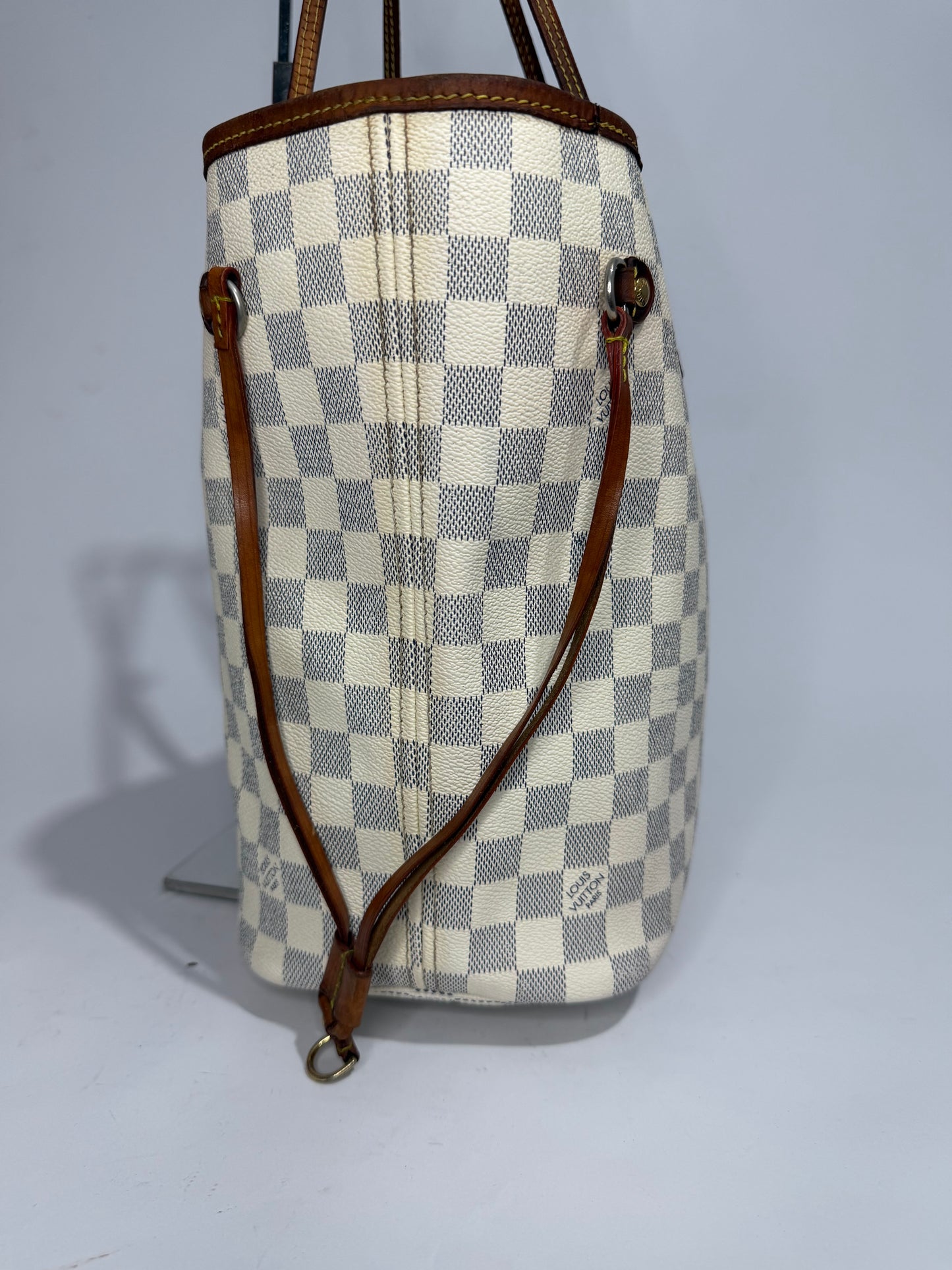 Louis Vuitton White Damier Azur Canvas Neverfull MM Tote Bag