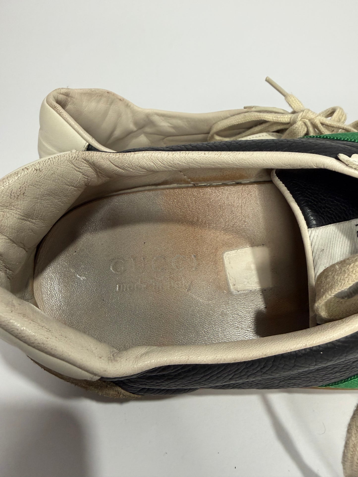 Gucci Multicolor Leather And Suede Ace Bee Web Low Top Sneakers Size 14 EU/ 48 EU/ 15 US