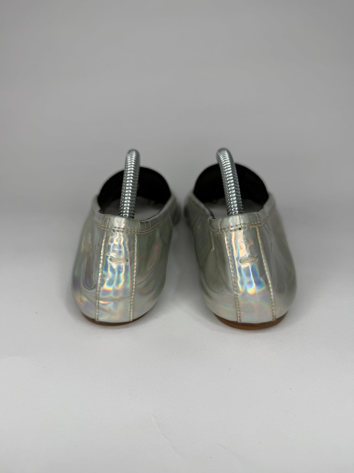 Maison Margiela Silver Tabi Ballerina Flats Size 38 EU/ 8 US/ 5 UK