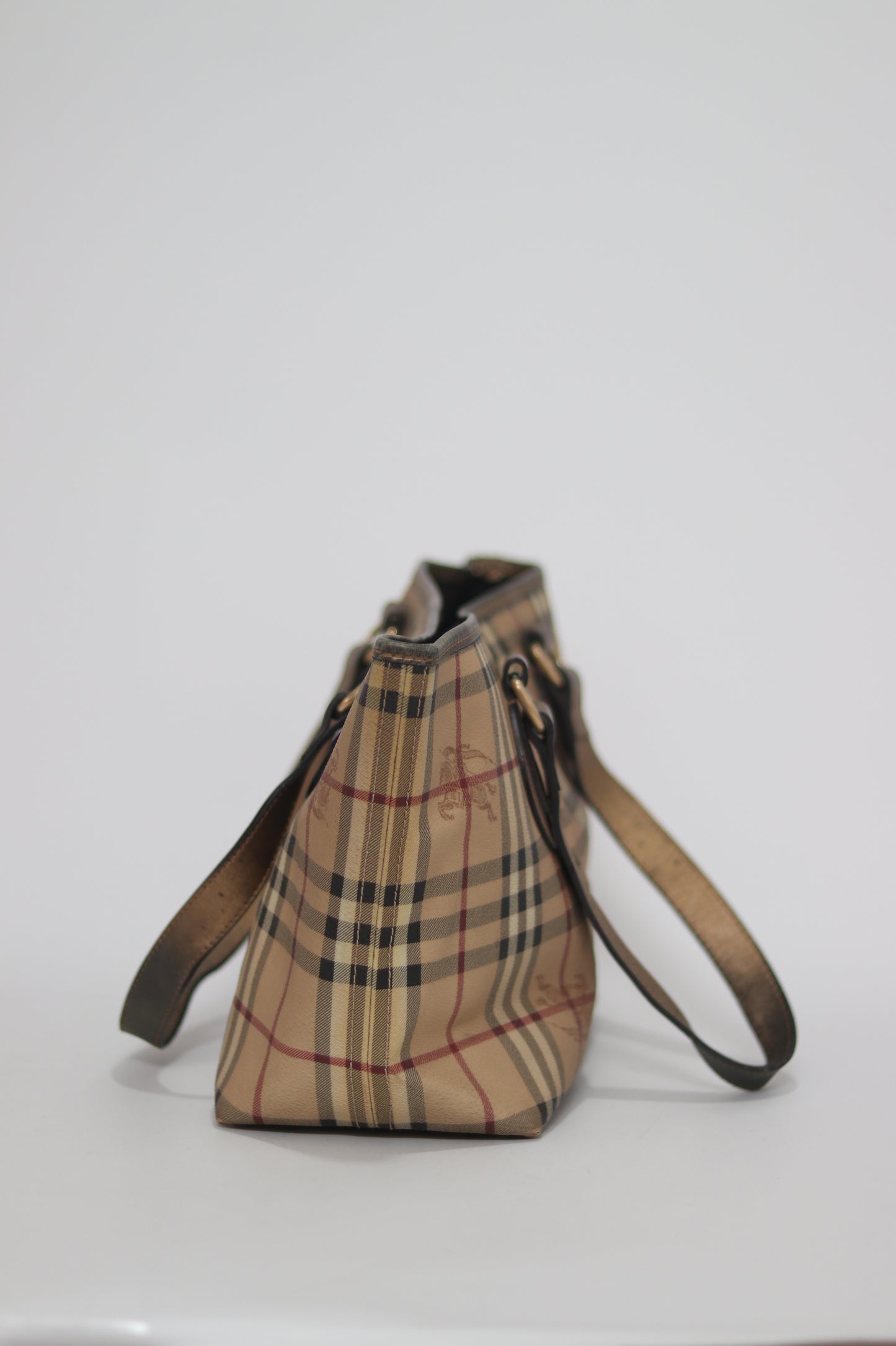 BURBERRY 
Haymarket Check Medium Regent Tote Gold