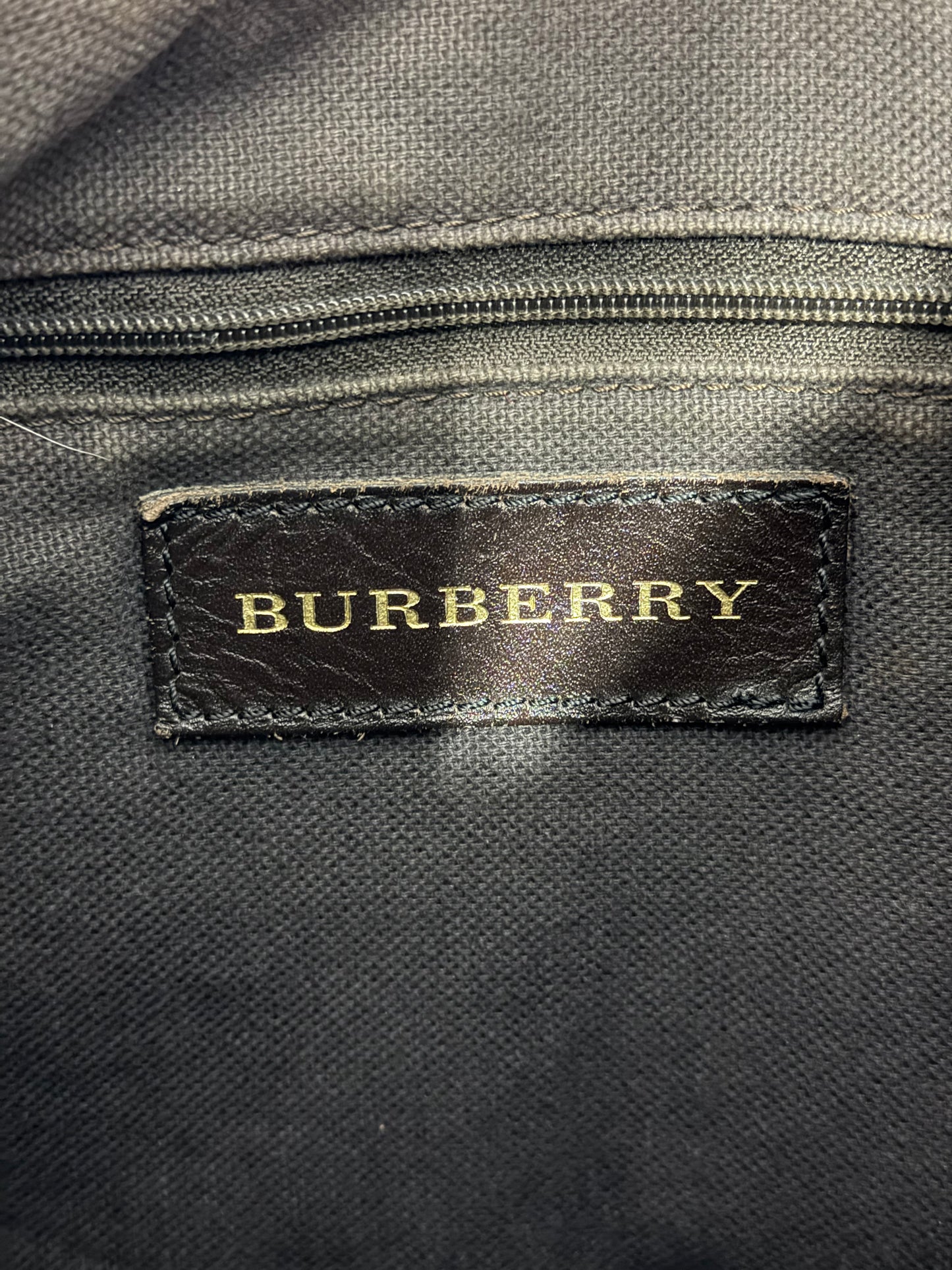 BURBERRY
Chocolate Leather Haymarket Check Coated Canvas Dachett Medium Hobo Bag