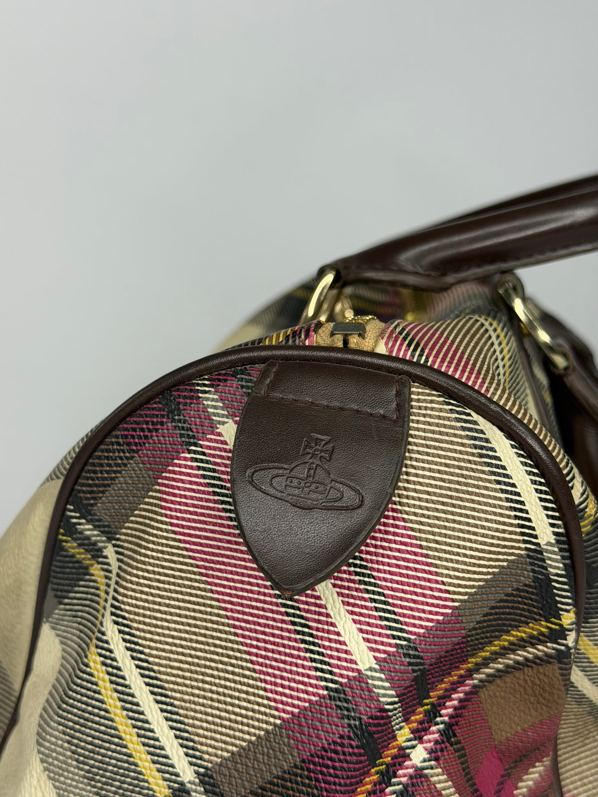Vivienne Westwood
Leather Trim Coated Canvas Handle Bag