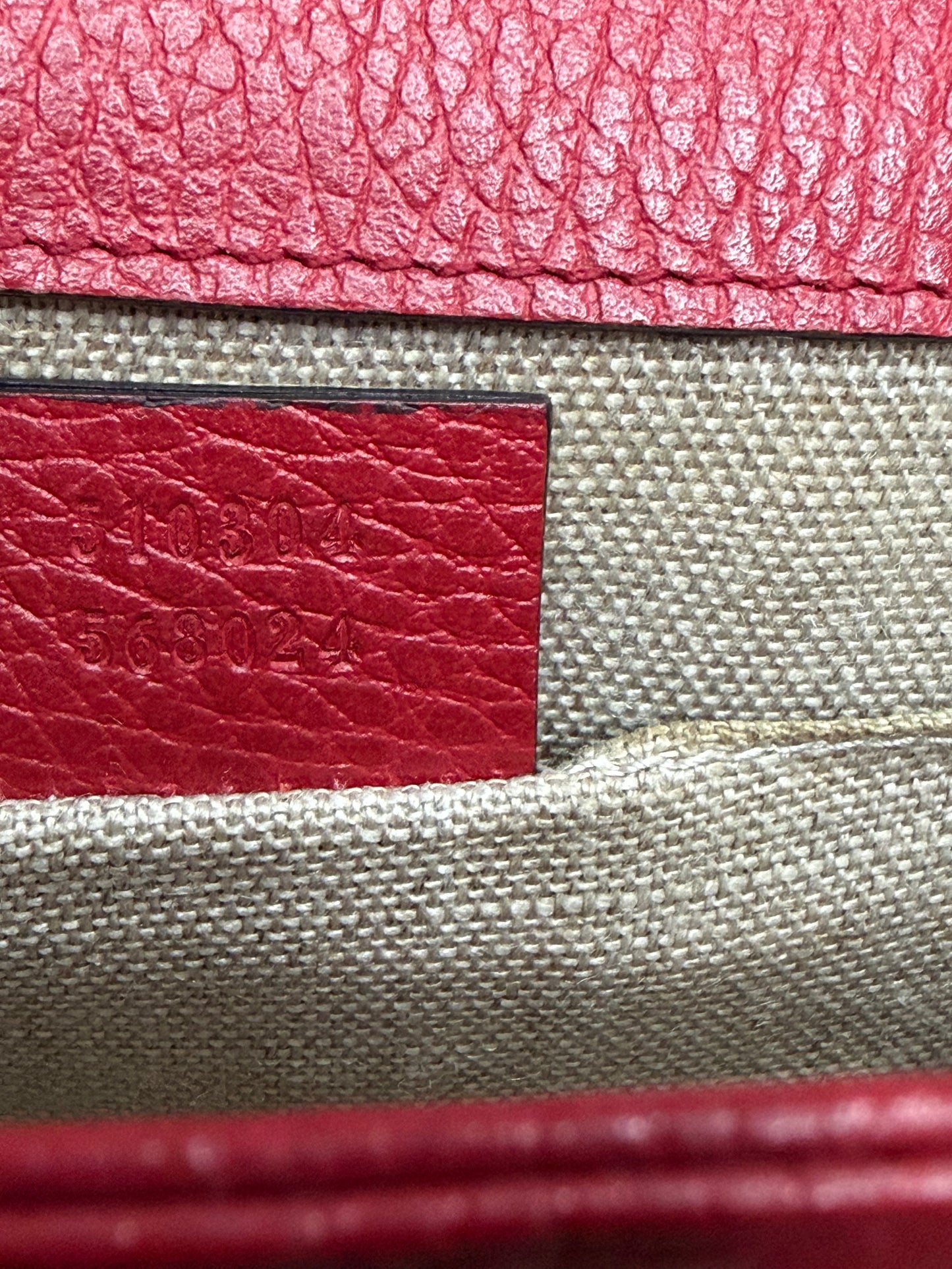 Gucci Red Leather Interlocking G Chain Shoulder Bag