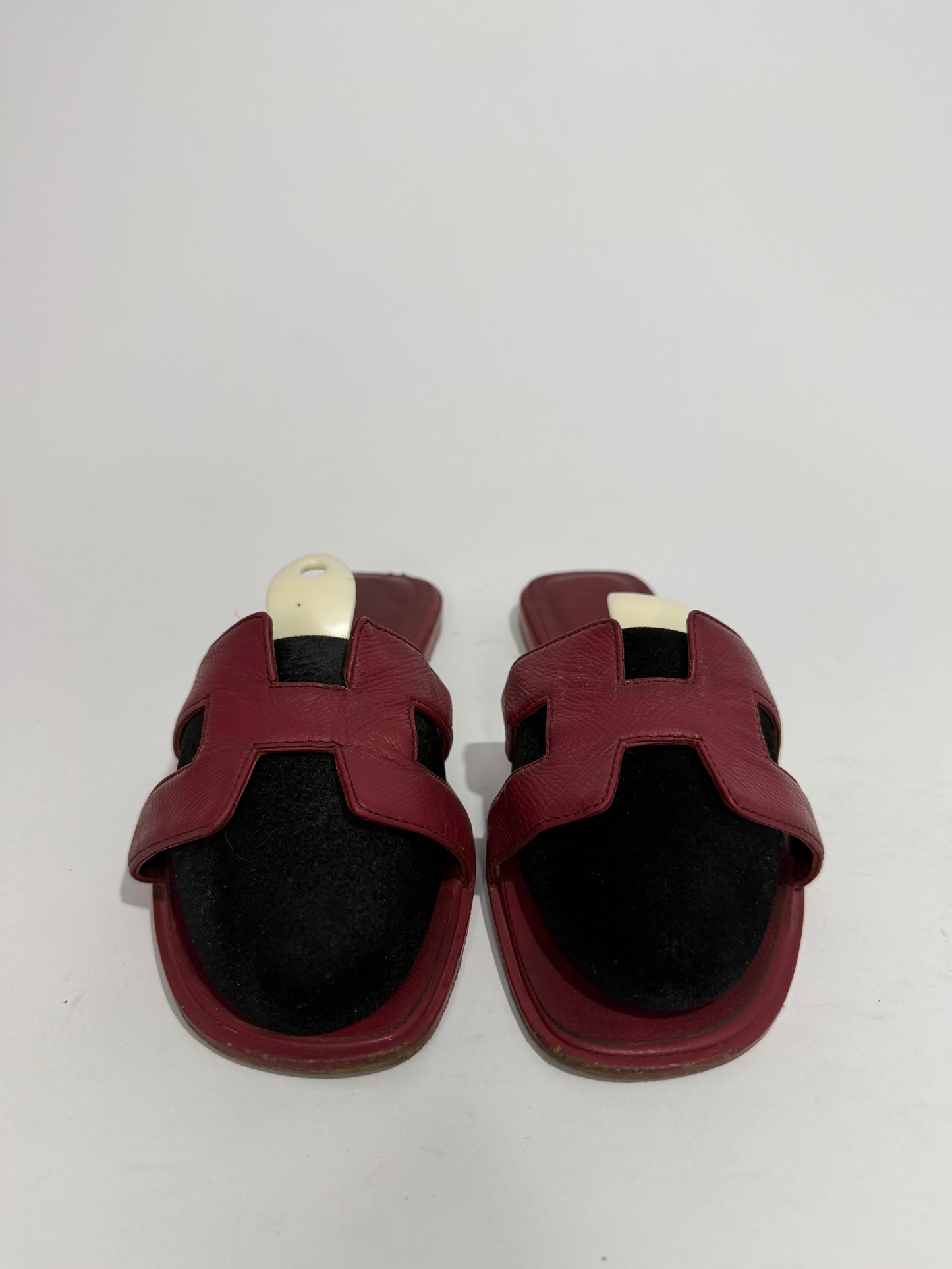 HERMES Pink Epsom Oran Sandals Size 39 EU/9 US / 6 UK