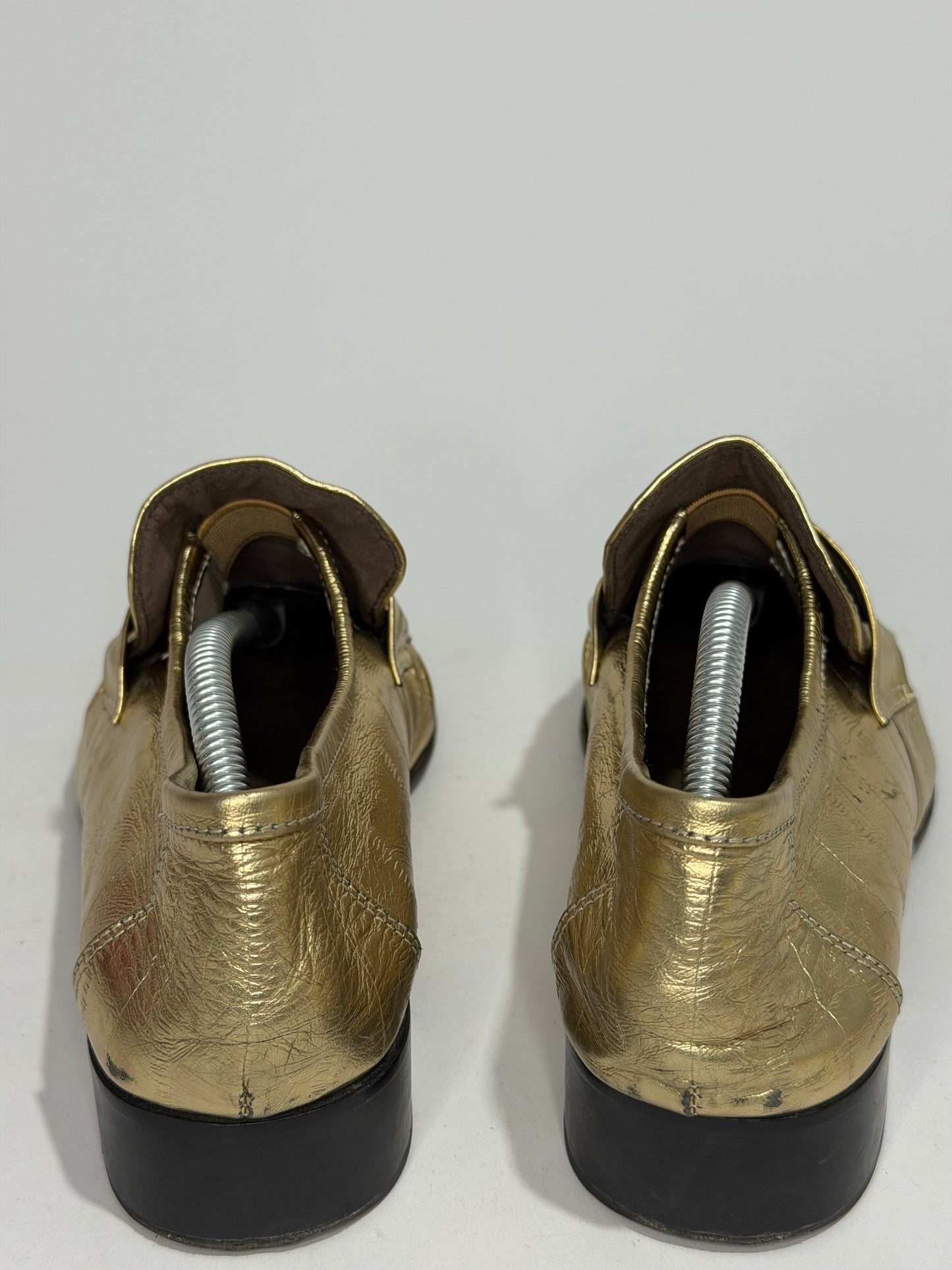 The Row Gold
Eel Skin Loafers 
Women's Size 38 EU/8 US / 5 UK