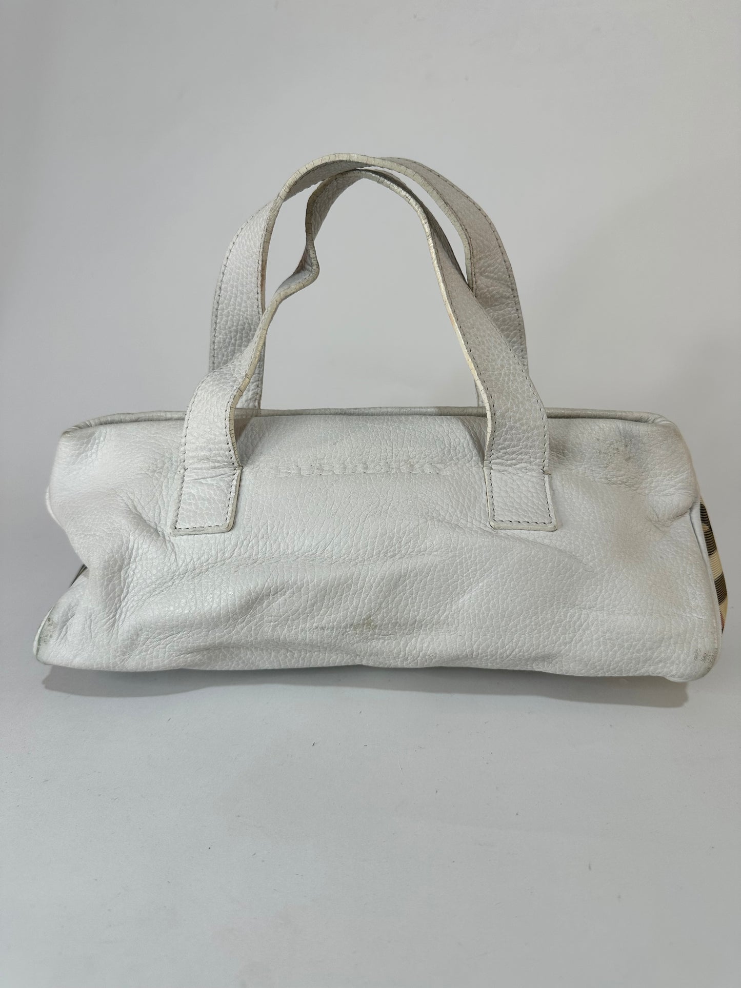 Burberry white Leather Top handle Bag