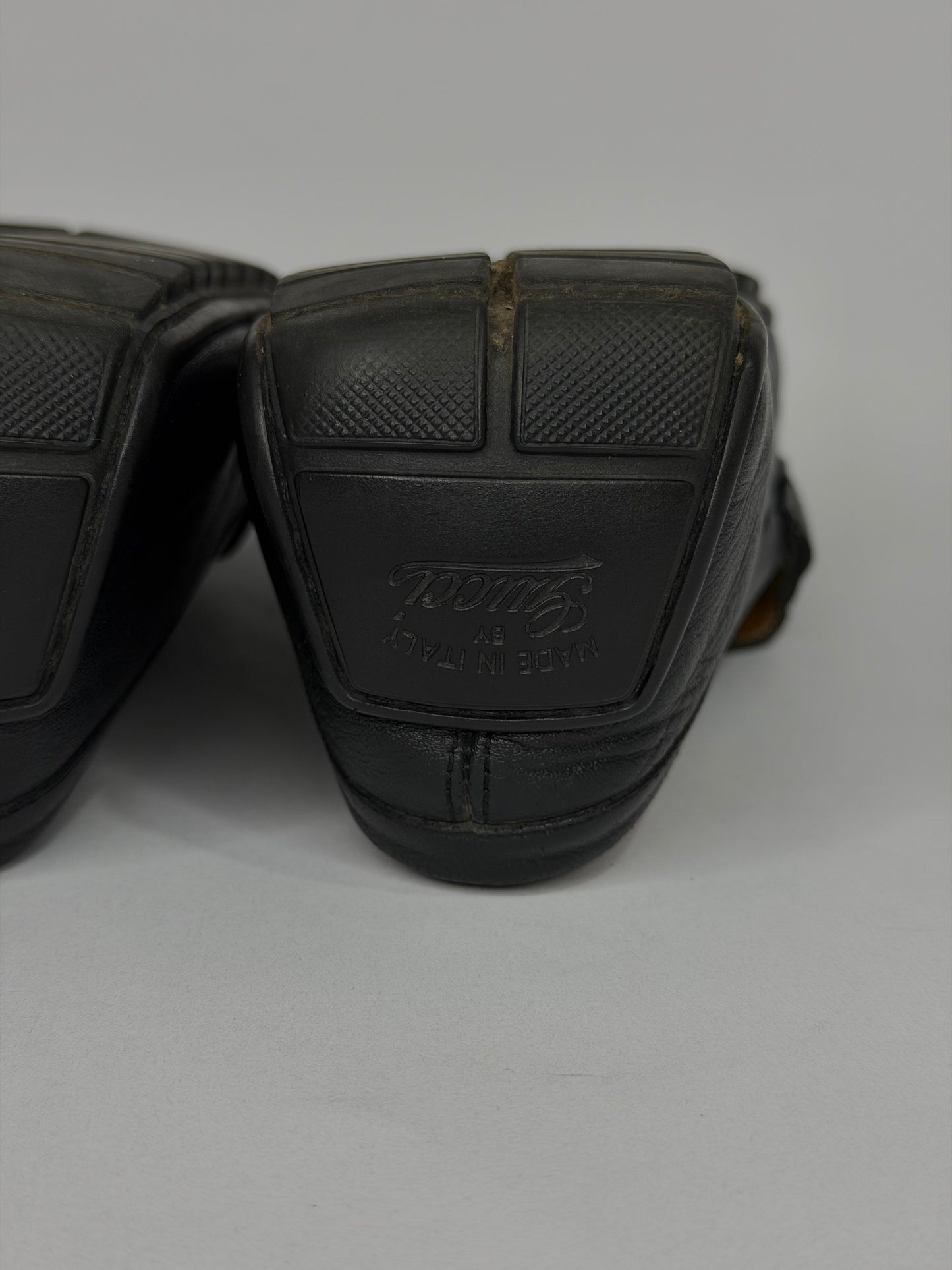Gucci Black Diamante Leather Driver Loafers Size 10 US / 9 UK / 43 EU