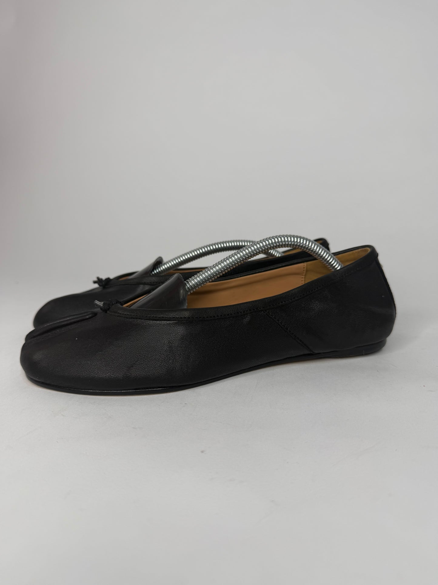 Maison Margiela Tabi Ballet Flats Black Leather Split-Toe EU 39