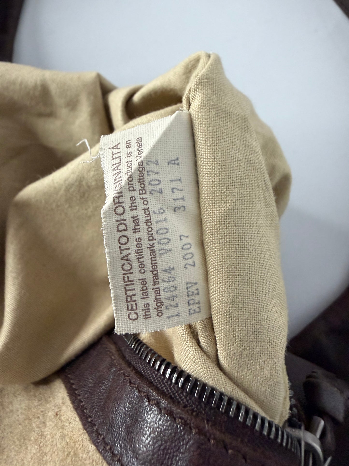 BOTTEGA VENETA Ebano Woven Leather Large Campana Bag
