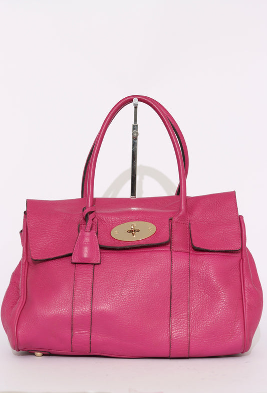Mulberry Anthracite Pink Leather Bayswater