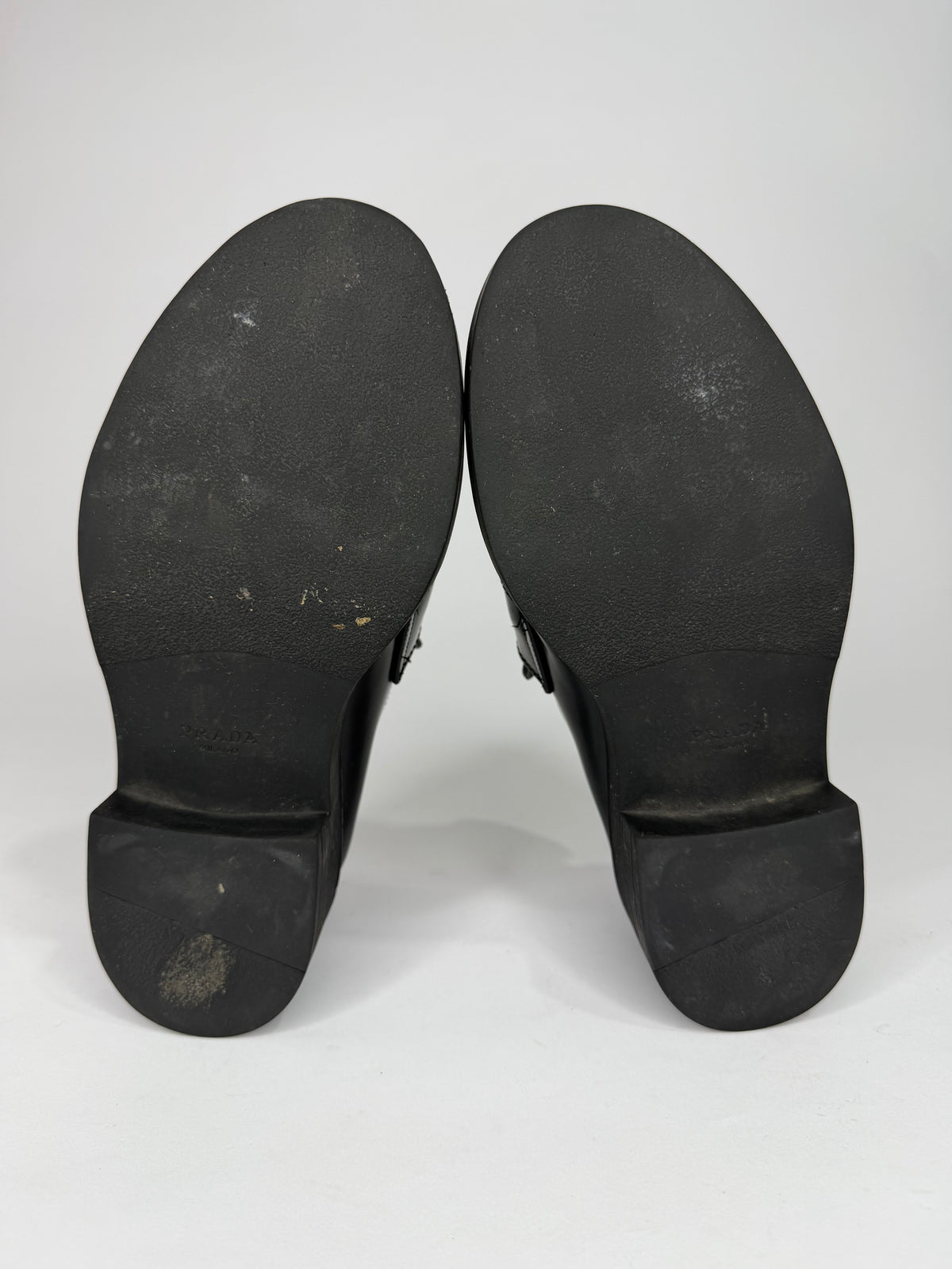 PRADA Vernice Metal Triangle Logo 50mm Loafers Size 36 EU/6 US/ 3UK