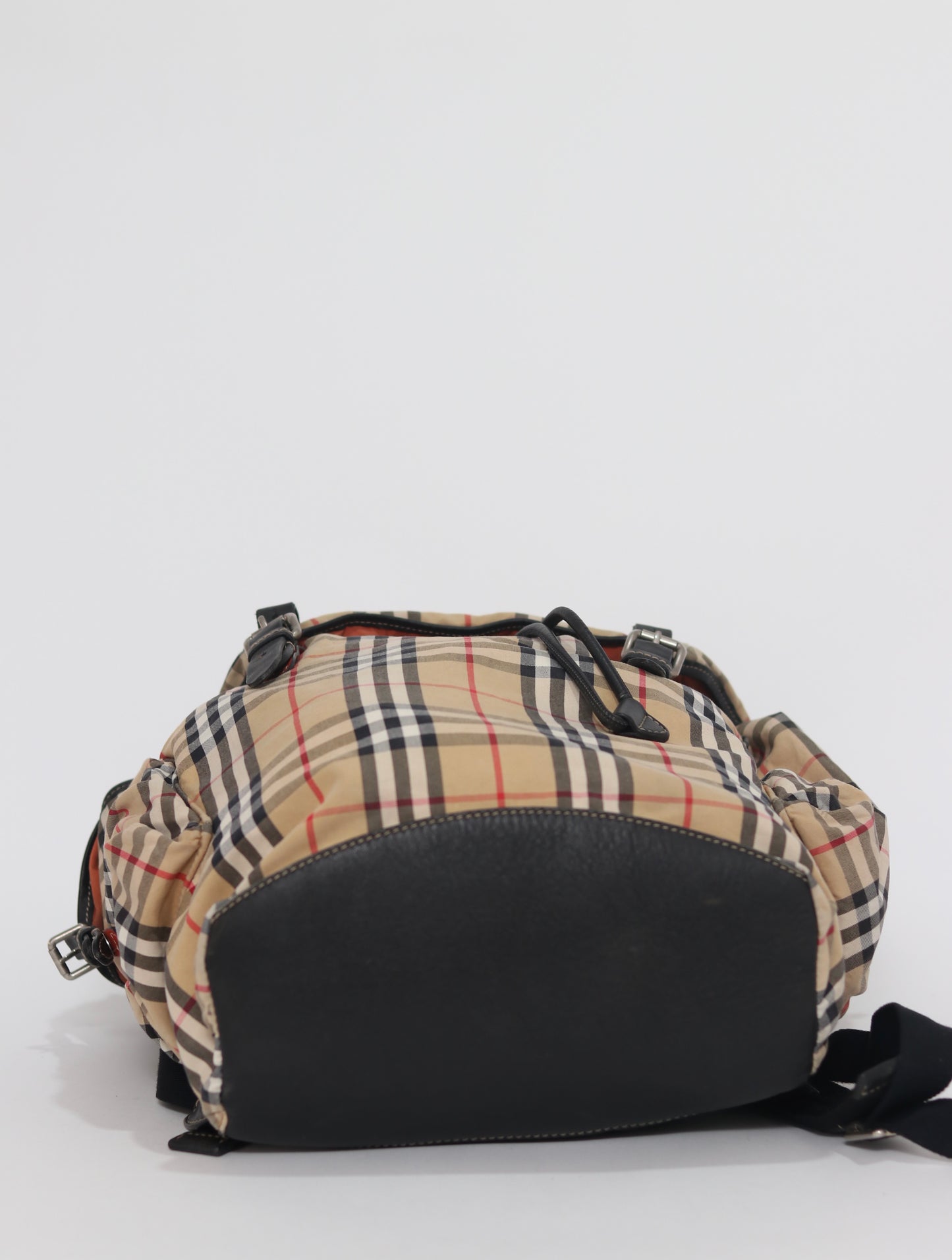 Burberry Beige/Black Vintage Check Nylon Large Rucksack Backpack