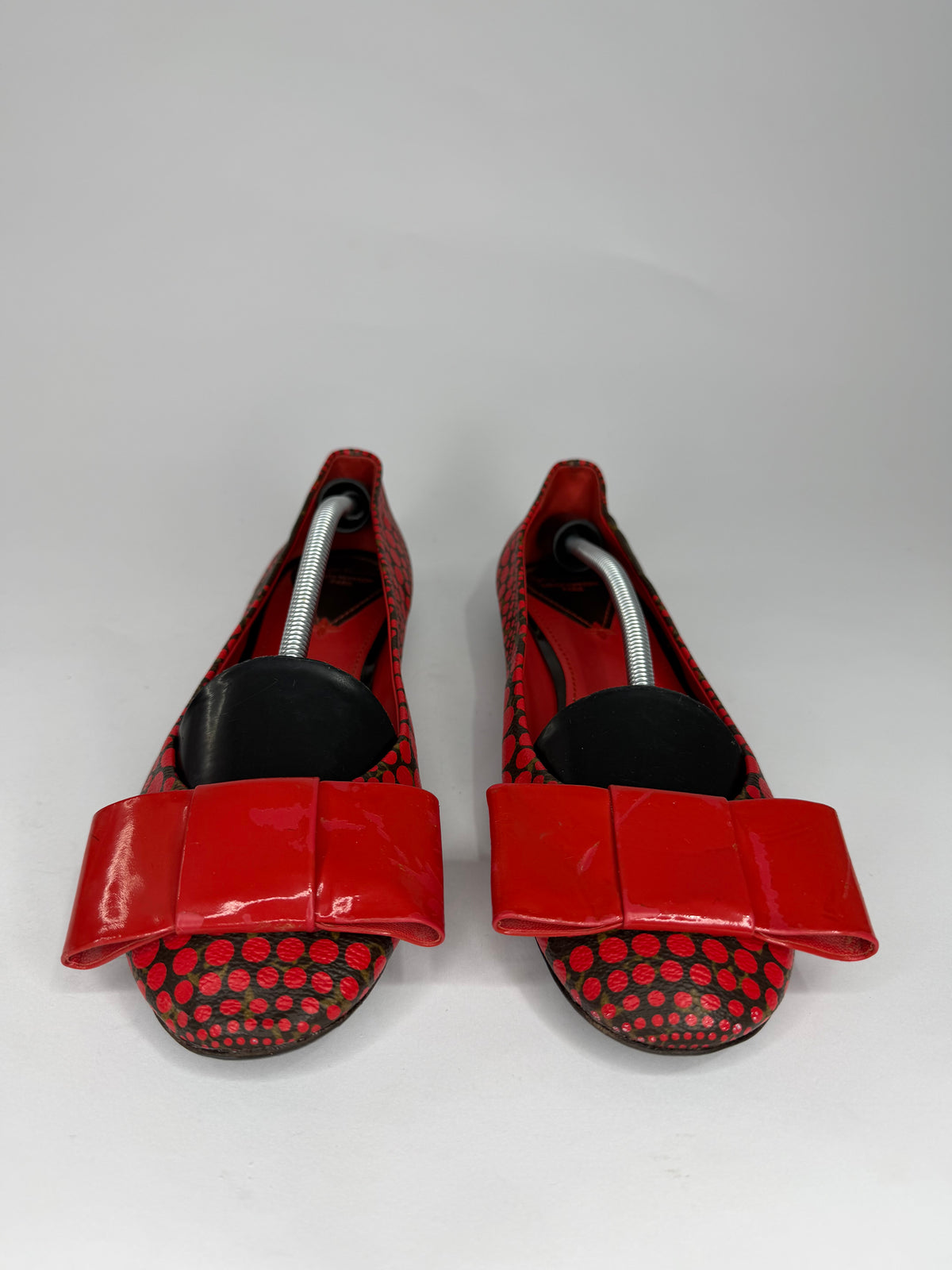 Louis Vuitton Rouge Yayoi Kusama Monogram Waves Canvas Limited Edition Bow Ballet flats