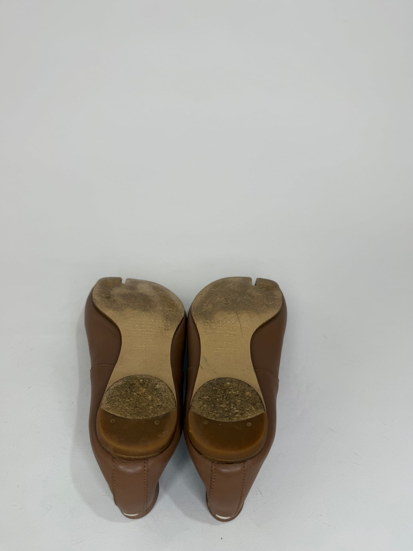 Maison Margiela Tabi Ballet Flats Brown Leather Split-Toe EU 39/ 9 US/ 6 UK