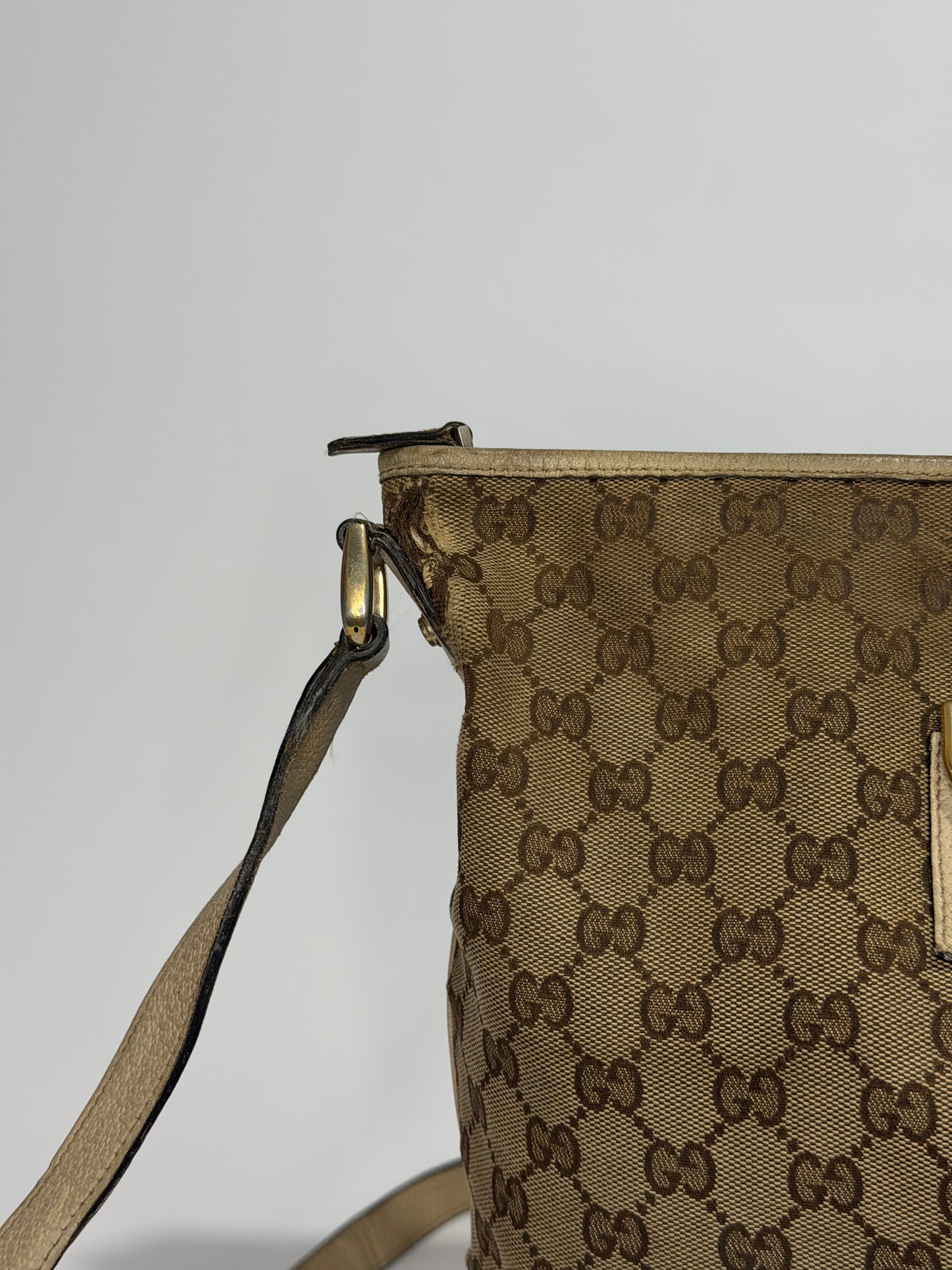 Gucci Brown/Beige GG Canvas Abbey D-Ring Handbag