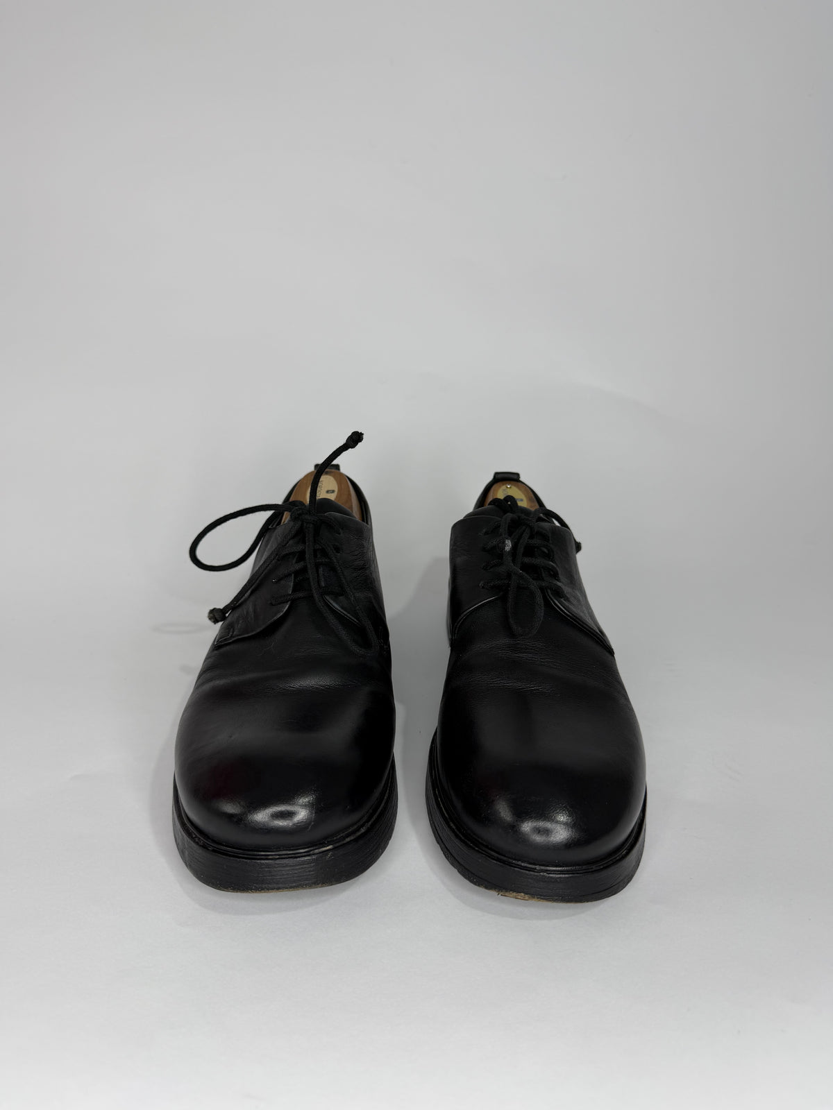 Marsèll Black Leather Derby Shoes Men’s EU 41 Made in Italy Vero Cuoio