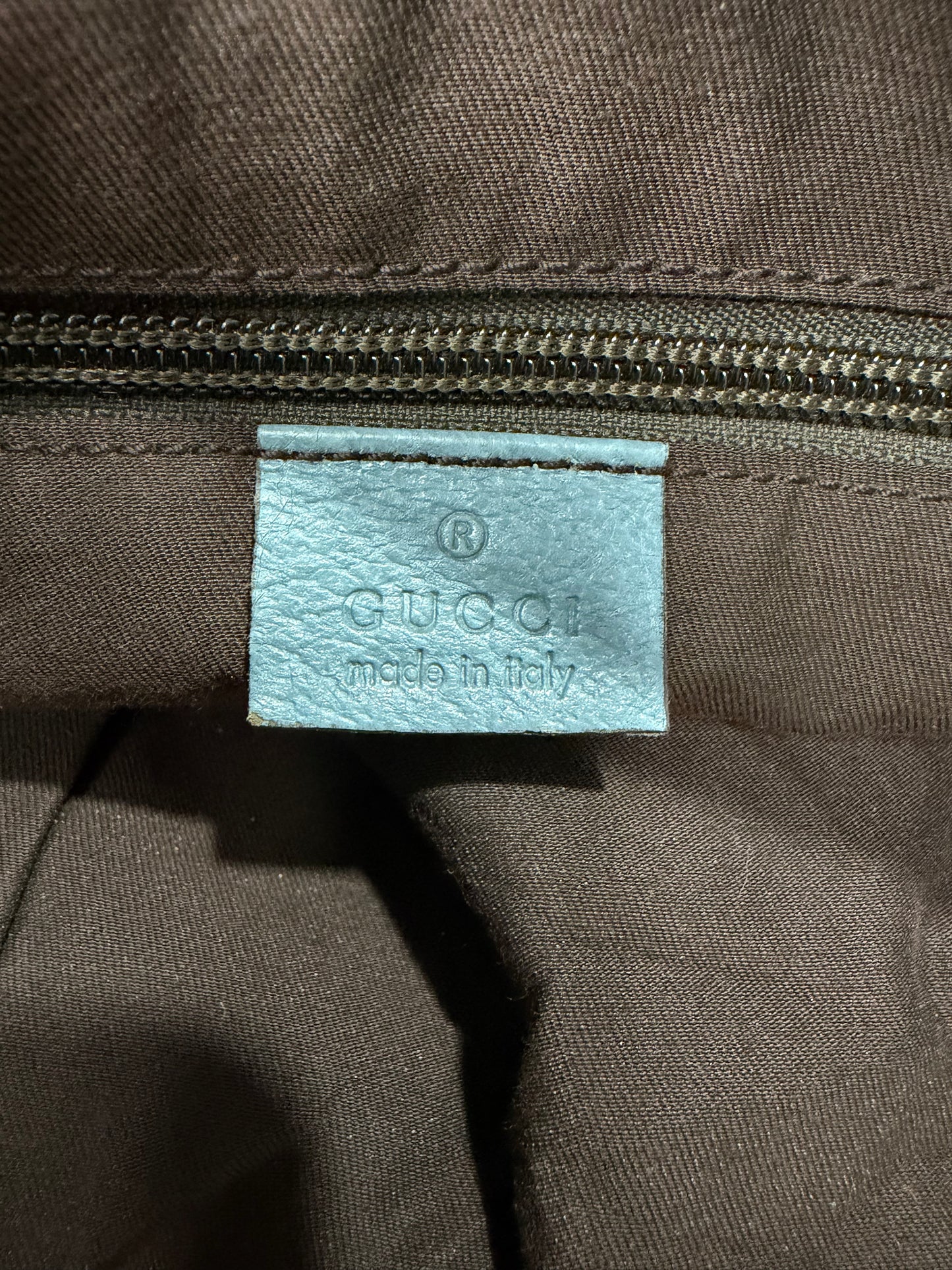 Gucci Original GG Blue Canvas Web Tote