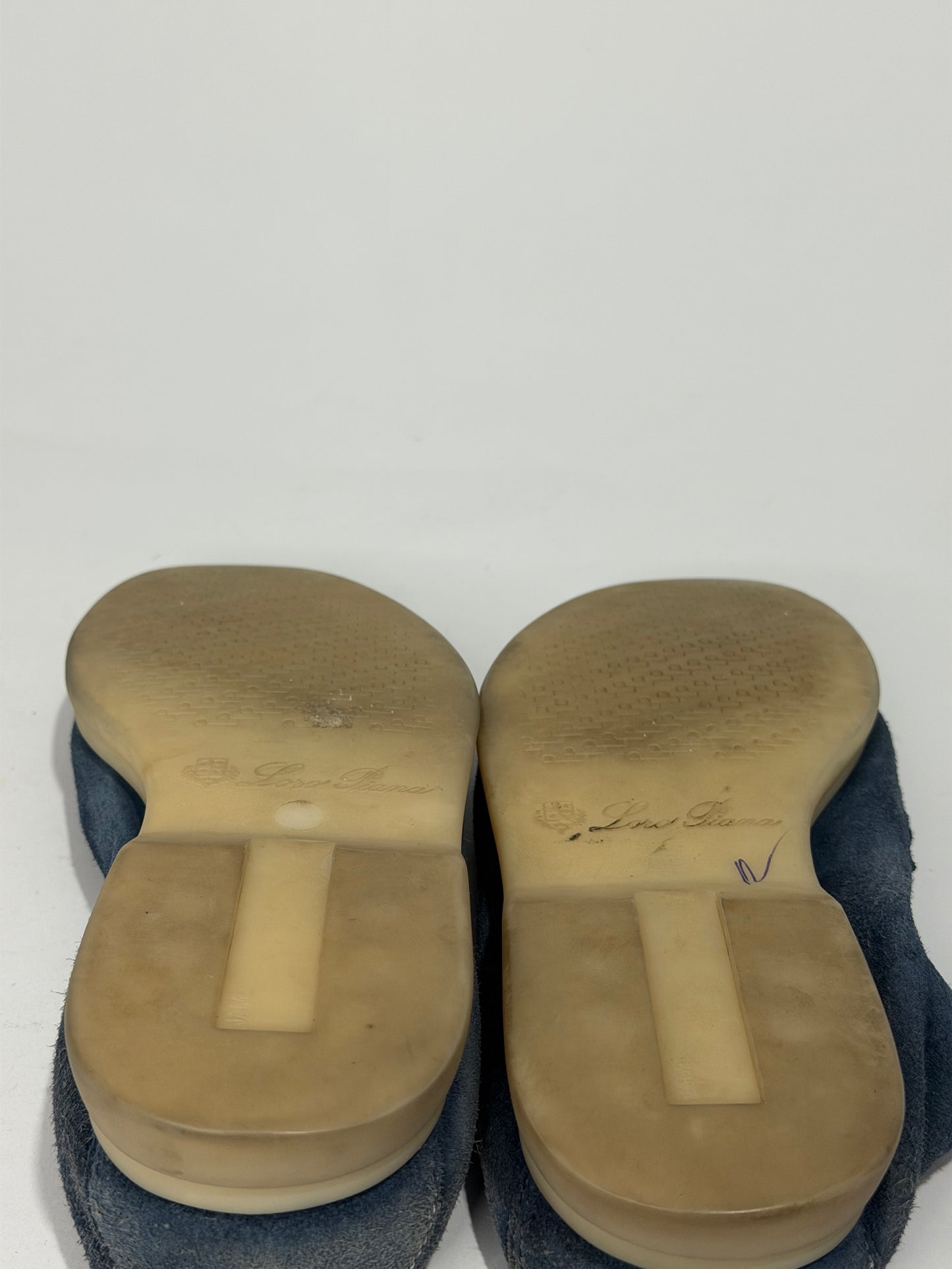 Loro Piana Blue Suede Summer Charms Walk Loafers Size 37 EU/ 7 US
