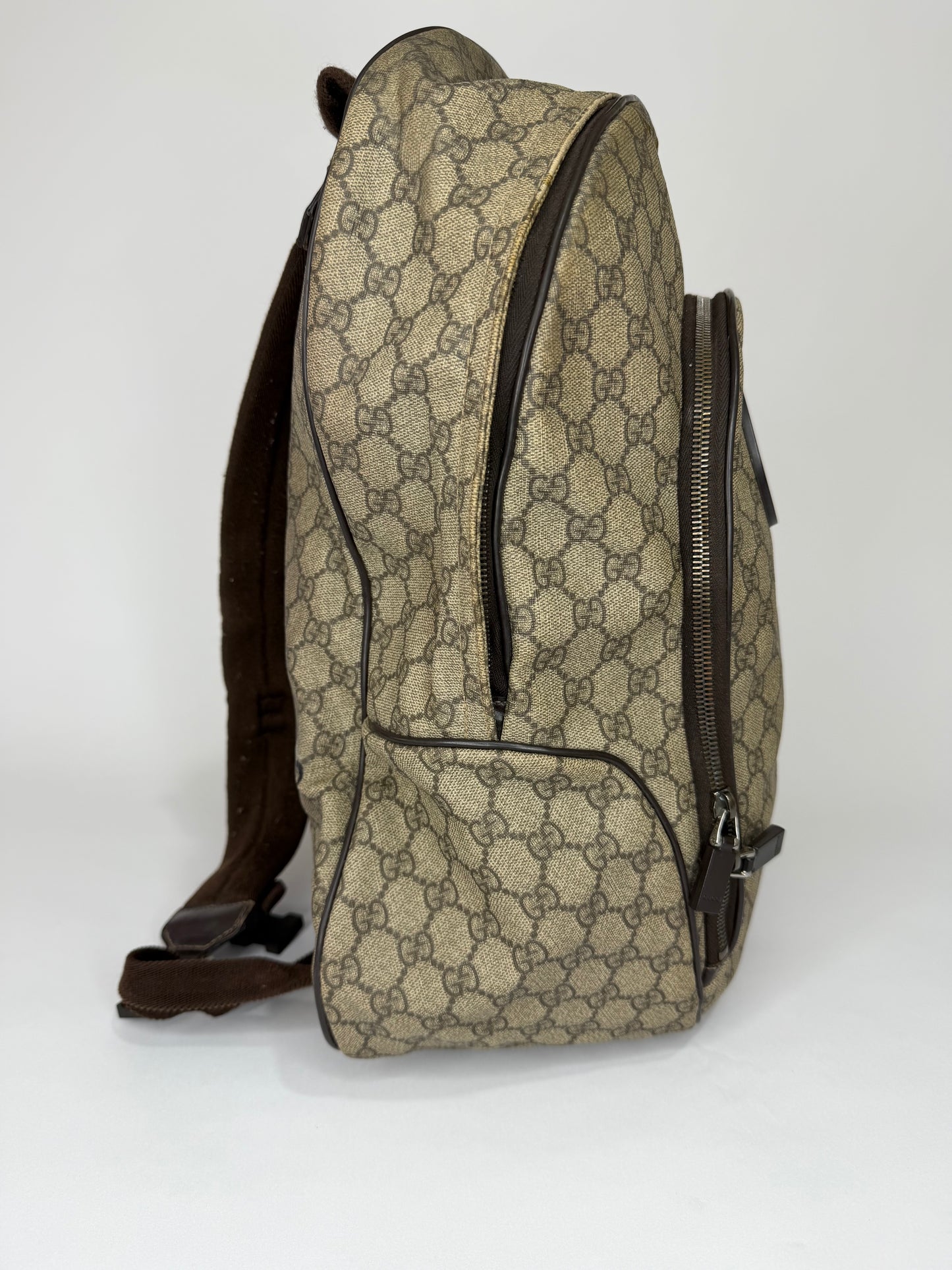 Gucci Beige/Brown GG Supreme Canvas Interlocking G Backpack