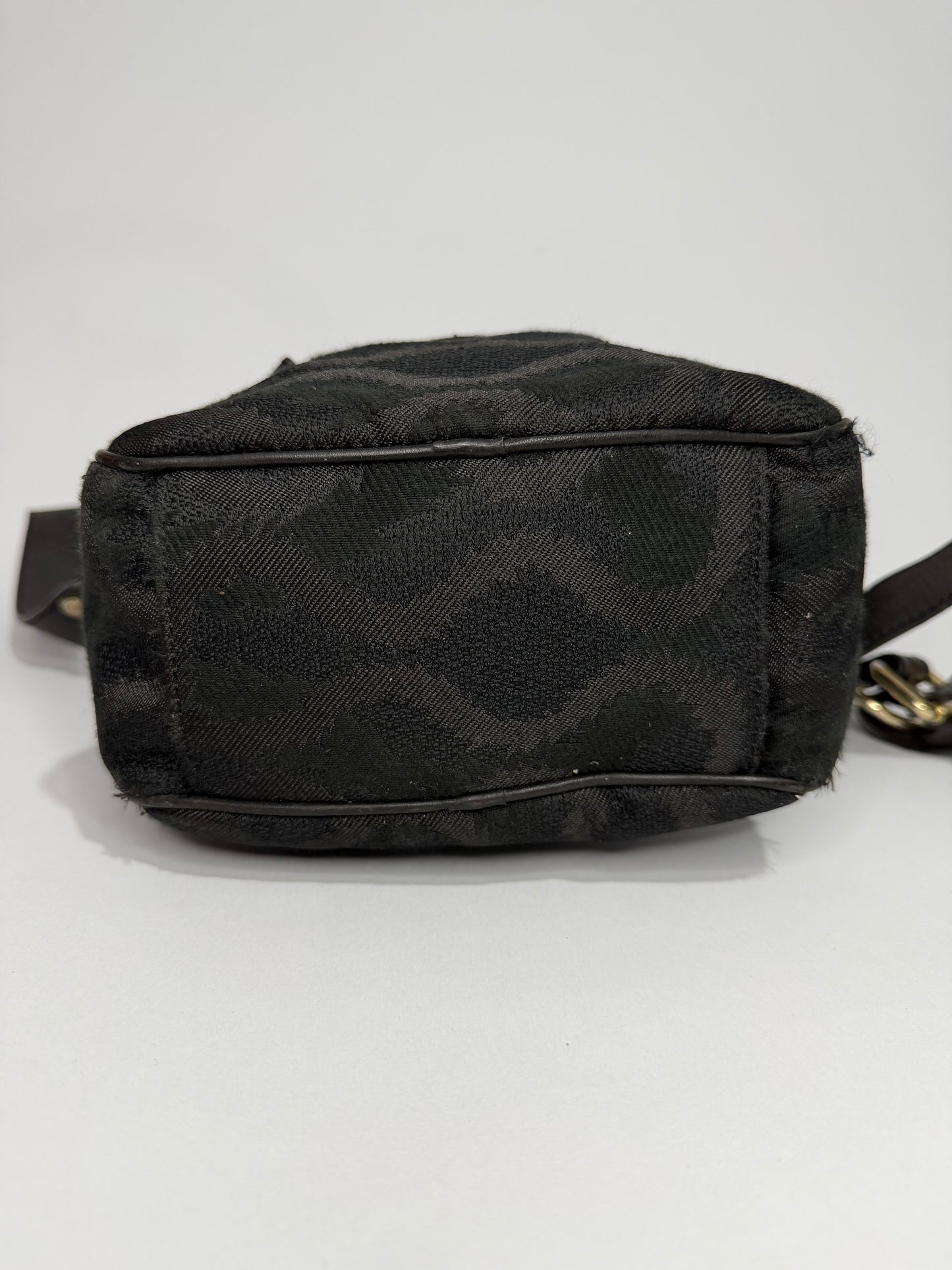 Vivienne Westwood Orb Jacquard Mini Crossbody Bag – Black Canvas & Leather Trim