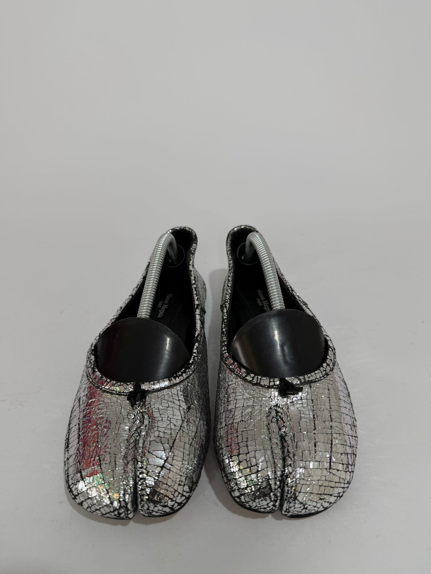 Maison Margiela Silver Tabi Mirror Ballerina Flats Size 37 EU/ 7 Us