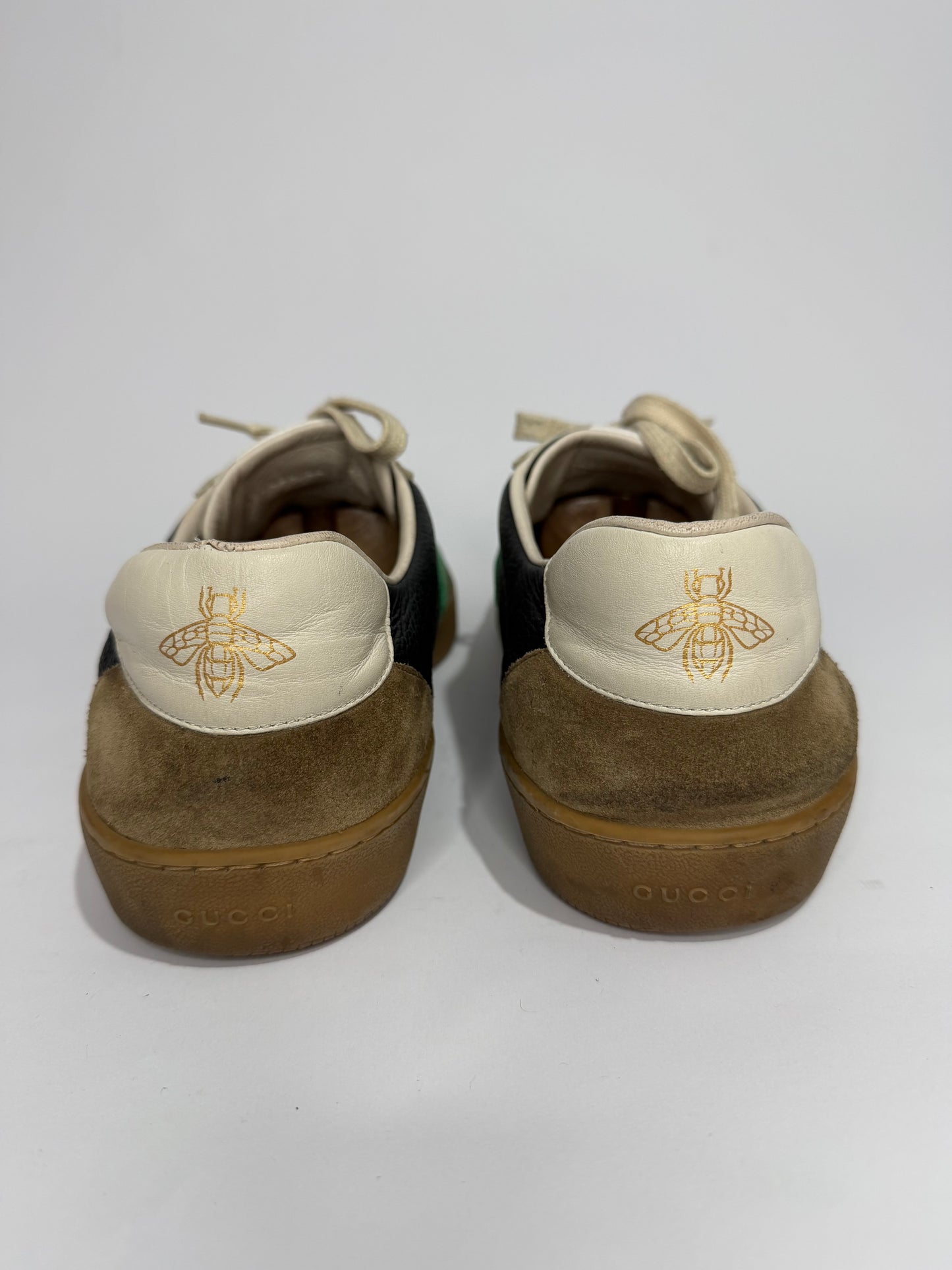 Gucci Multicolor Leather And Suede Ace Bee Web Low Top Sneakers Size 14 EU/ 48 EU/ 15 US