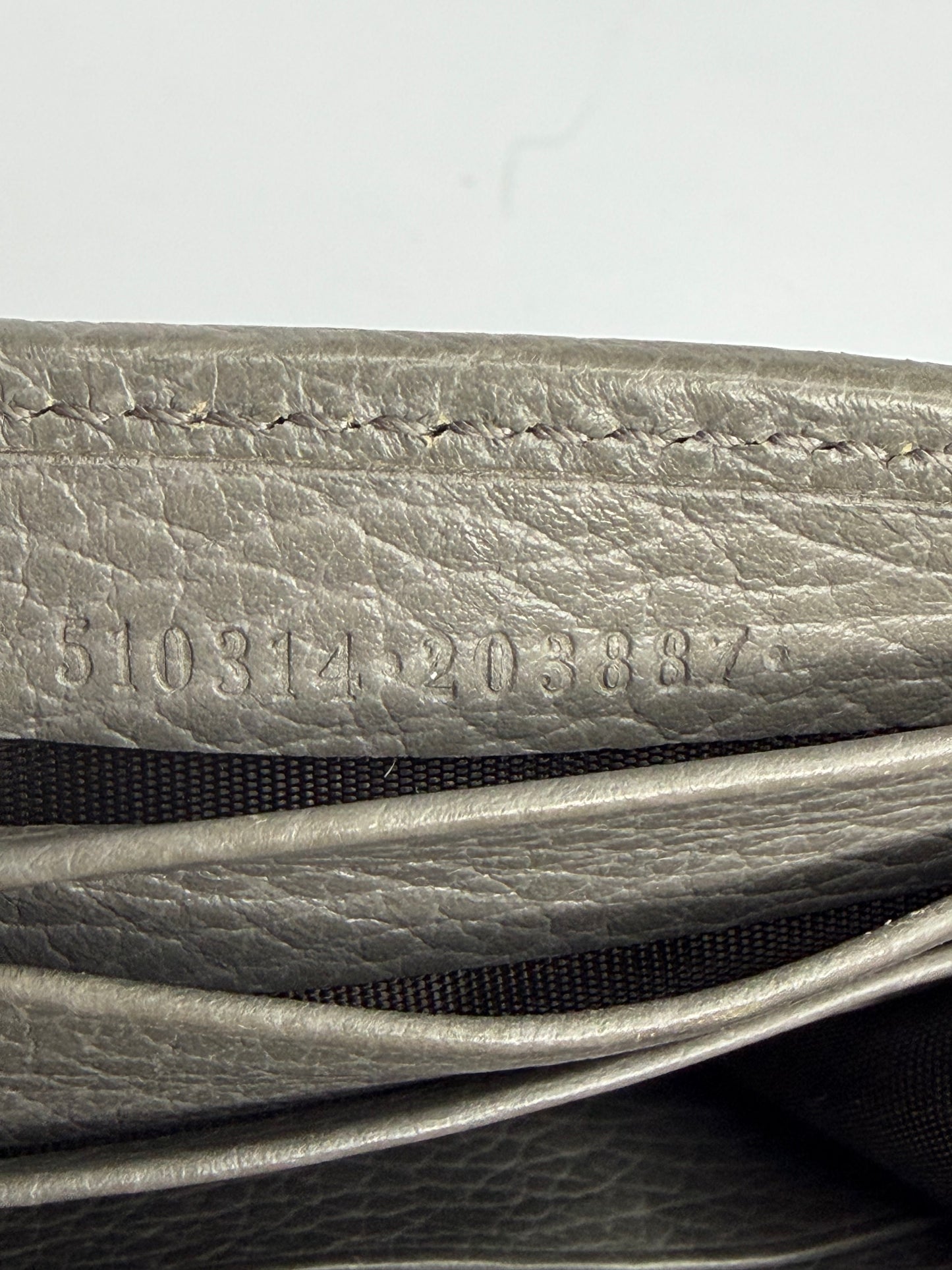 Gucci Grey Leather Interlocking G Wallet on Chain