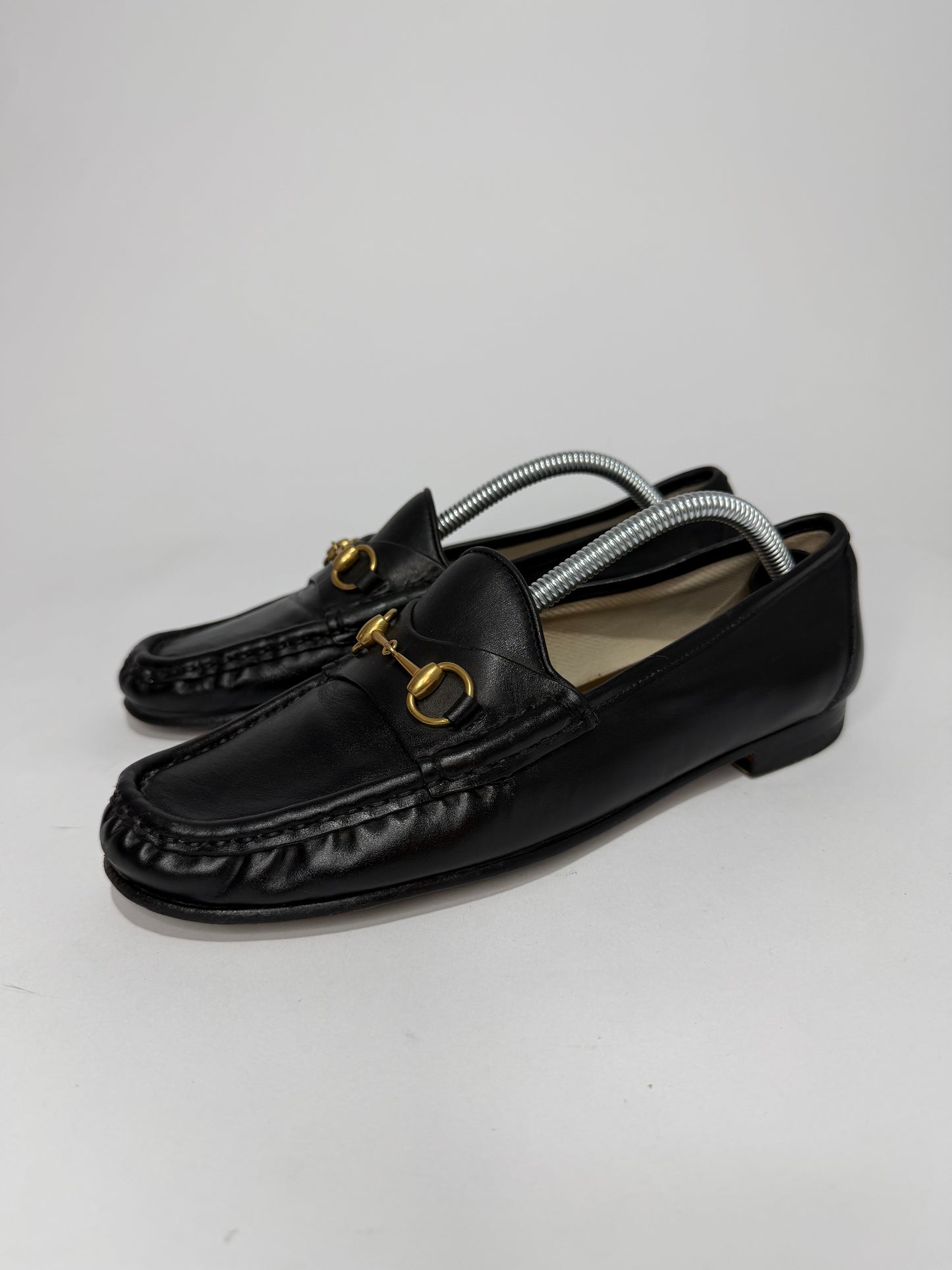 Gucci Black Leather 1953 Horsebit Loafers Size 37 EU