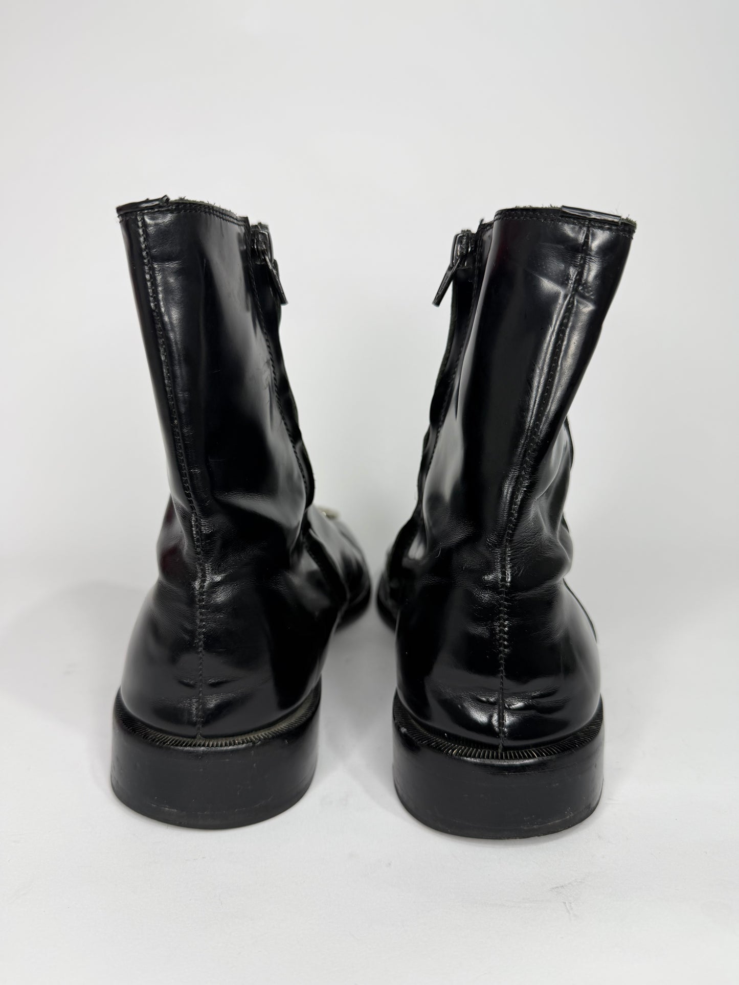 Balenciaga Black Rim BB Zipped Boots Size 42 EU