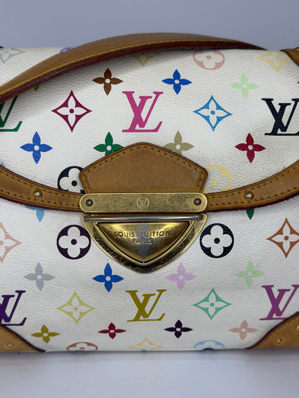 Louis Vuitton White Mulitcolore Monogram Beverly MM