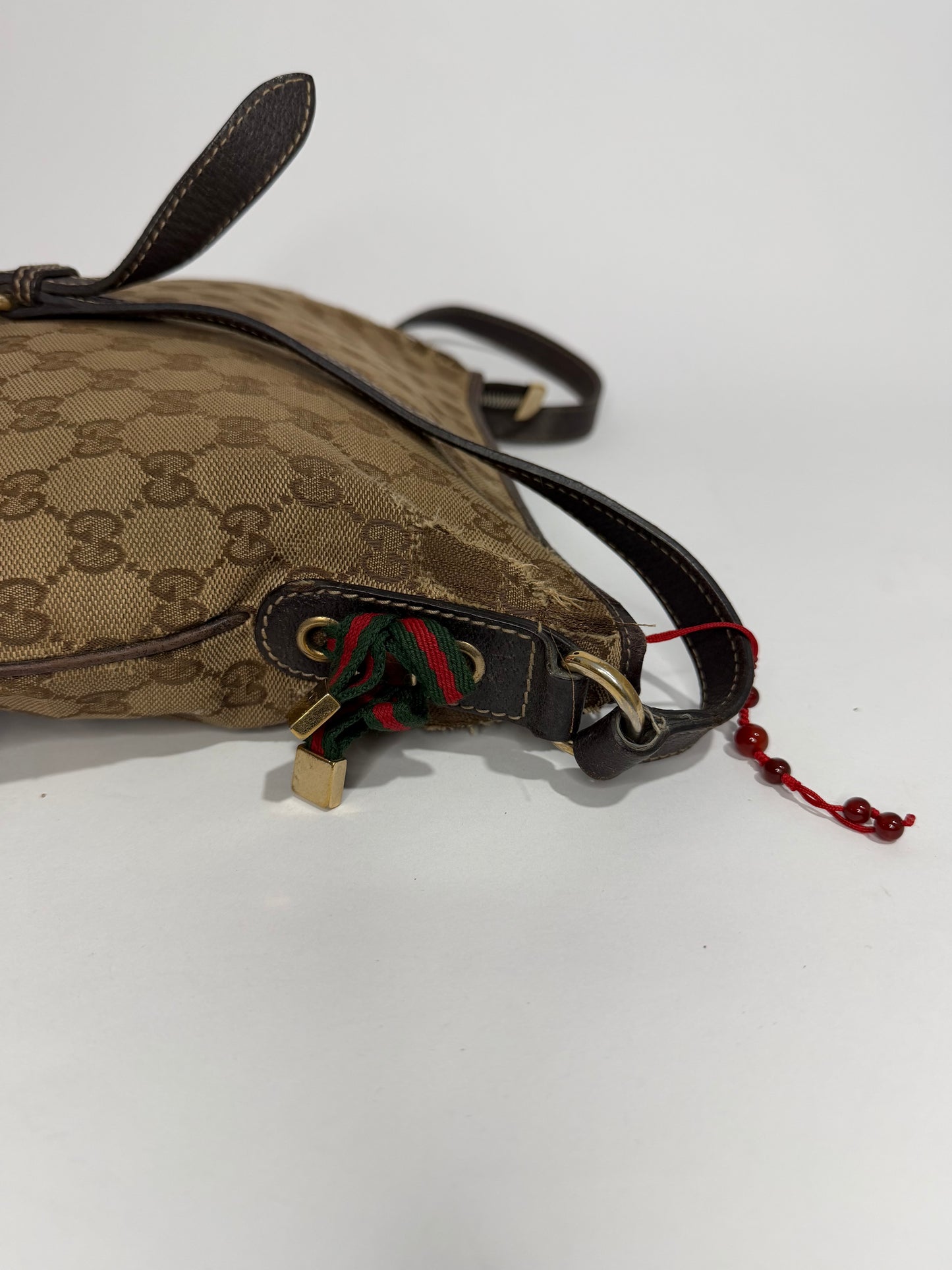 Gucci Beige/Brown GG Canvas and Leather Mayfair Bow Crossbody Bag