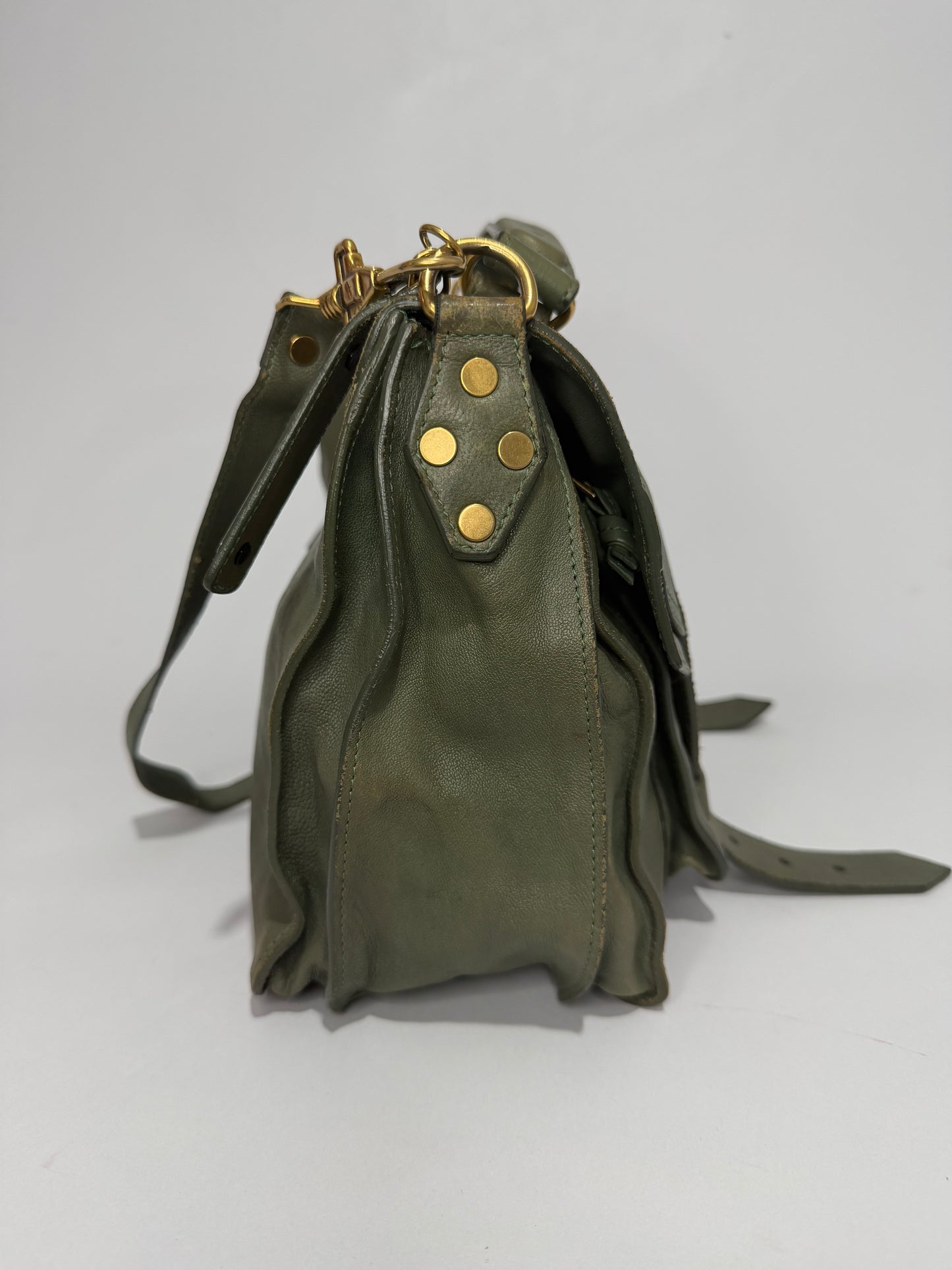 PROENZA SCHOULER  Lambskin Medium PS1 Satchel Dove Green