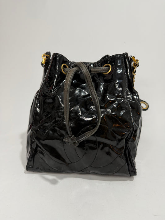 Vintage Chanel CC Patent Bucket Bag
