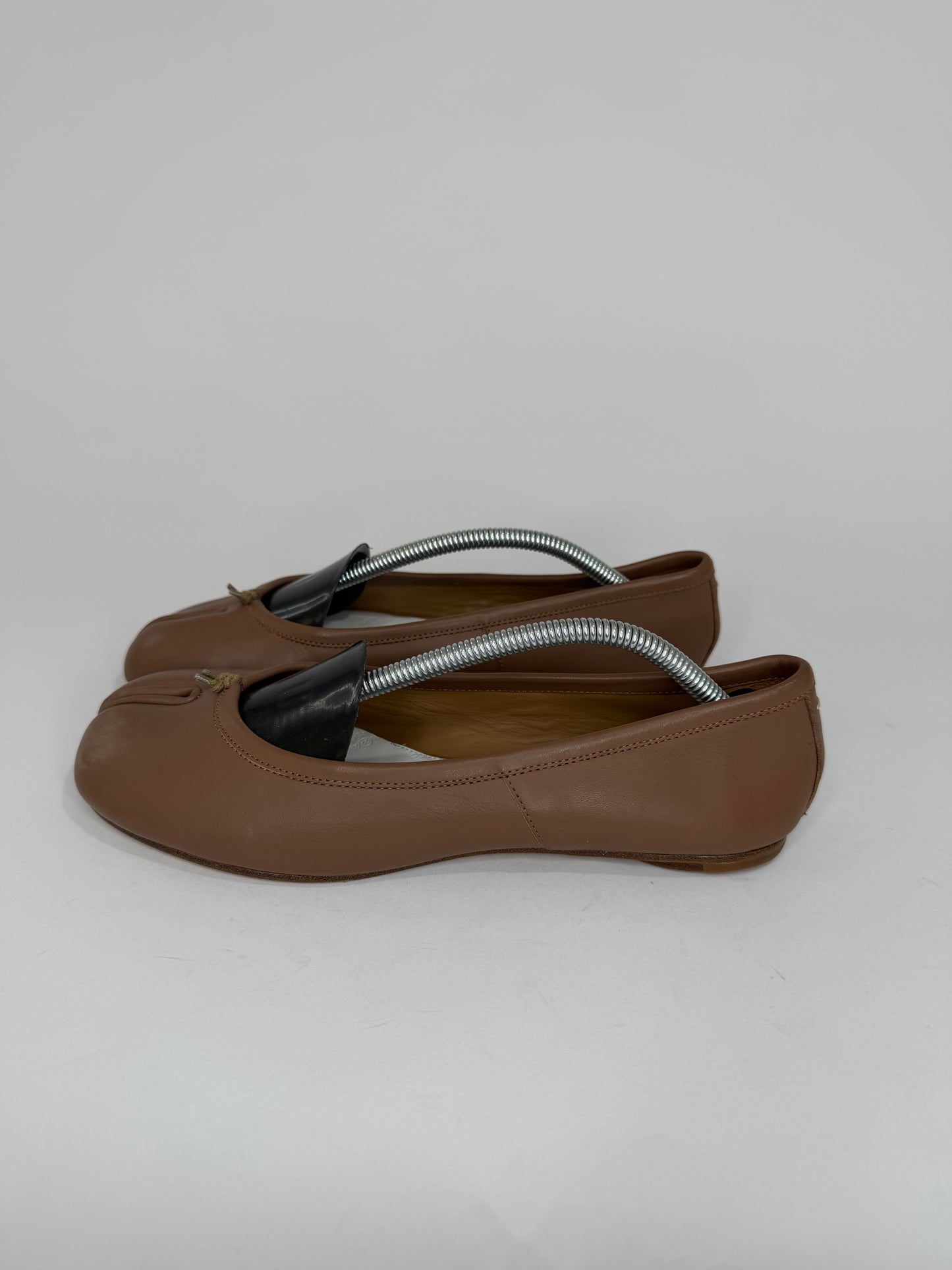 Maison Margiela Tabi Ballet Flats Brown Leather Split-Toe EU 39/ 9 US/ 6 UK