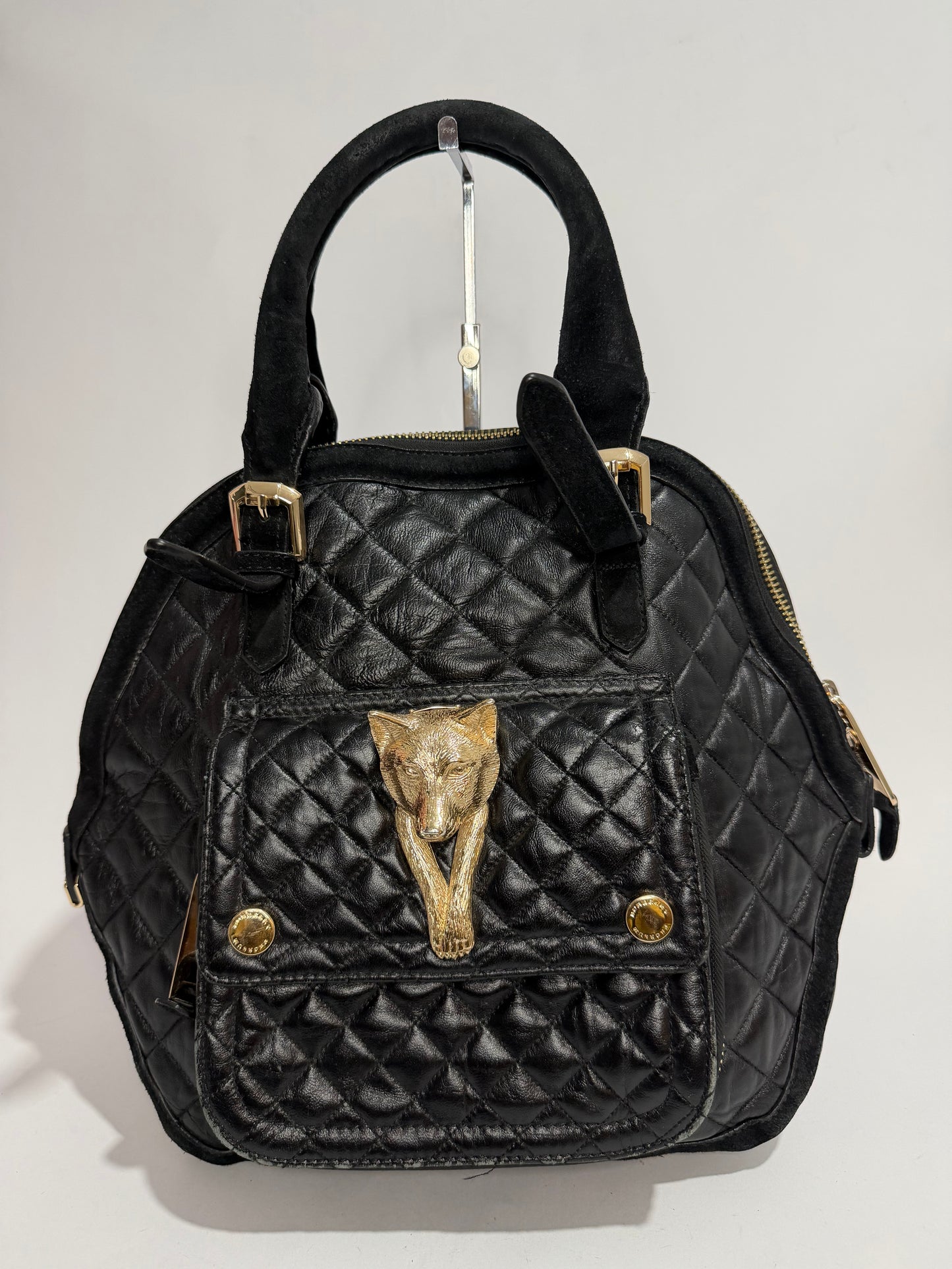 BURBERRY
Prorsum Black Quilted Nappa Leather Country Animal Orchard Bag
