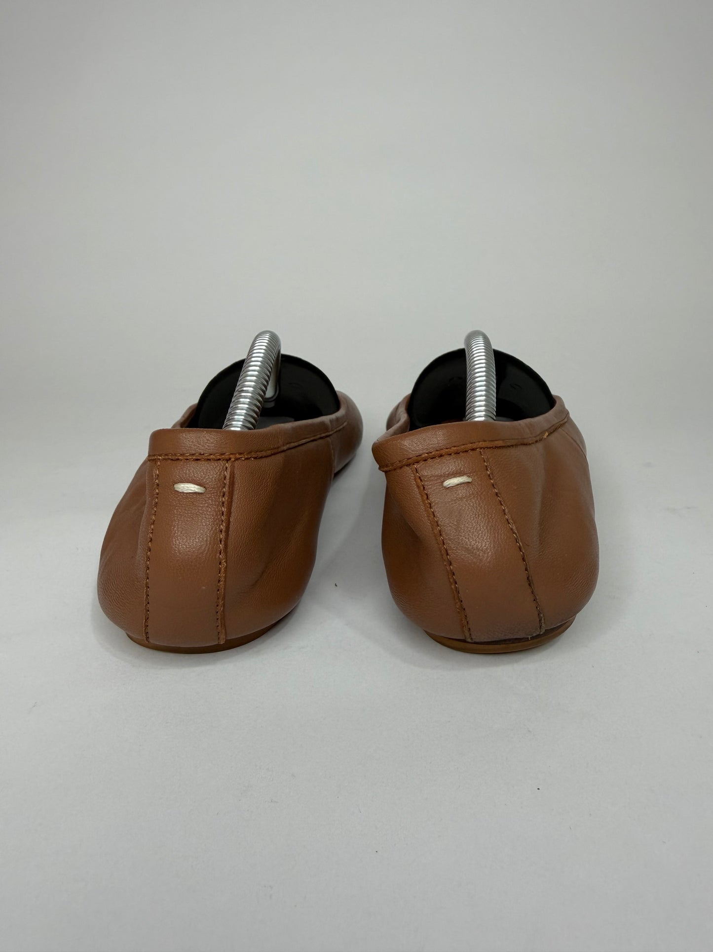 Maison Margiela Tabi Ballet Flats Brown Leather Split-Toe EU 38