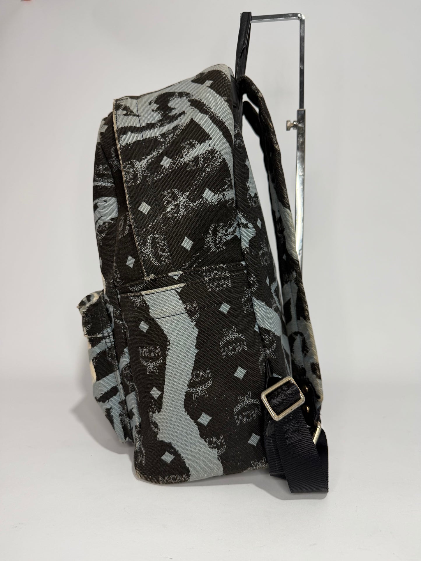 MCM x Fabian Fiehl Limited Edition Stark Backpack – Graphic Visetos Canvas, Black/Grey