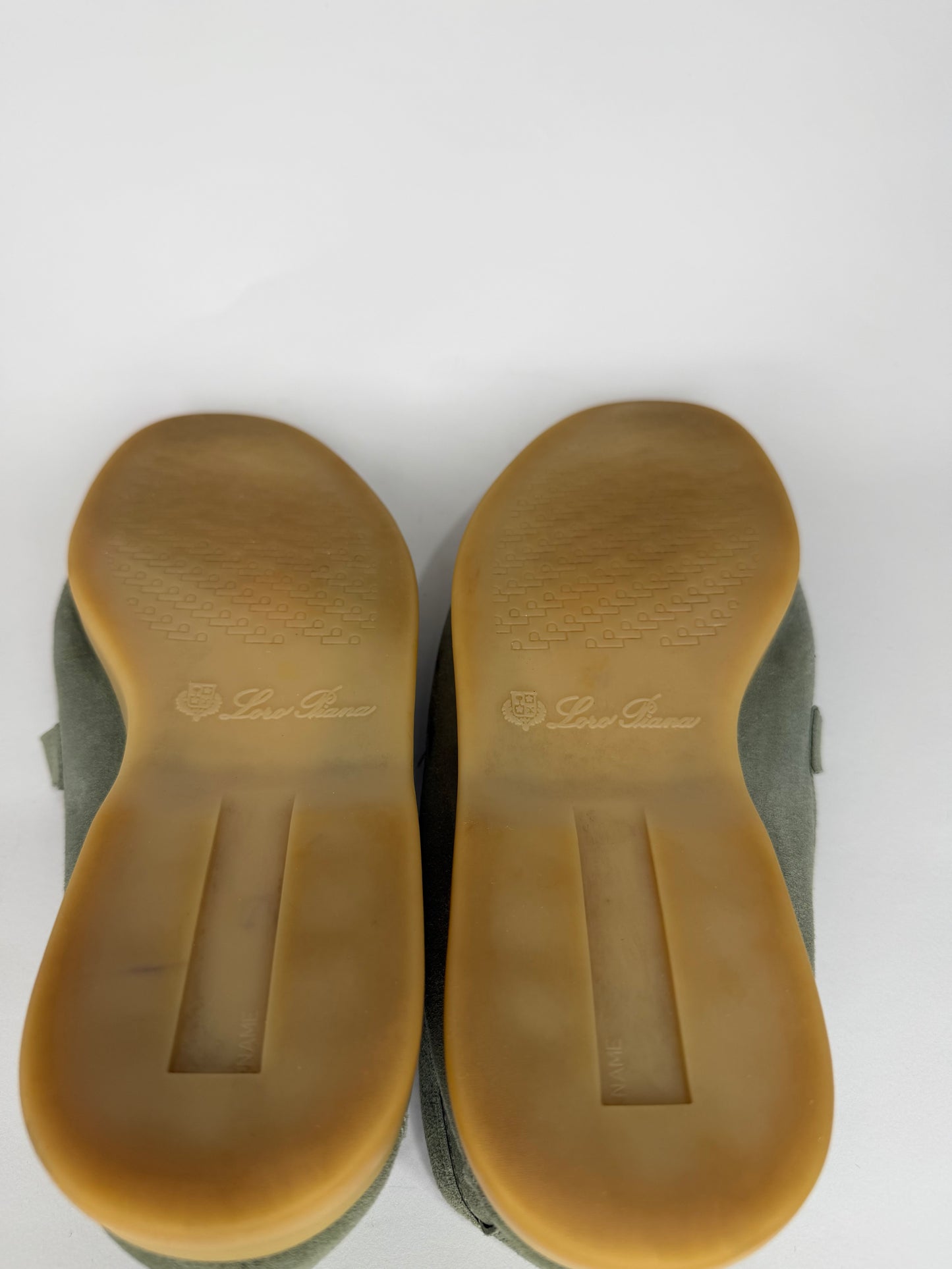 Loro Piana mint green Suede Summer Charms Walk Loafers Size 39 EU/ 9 US