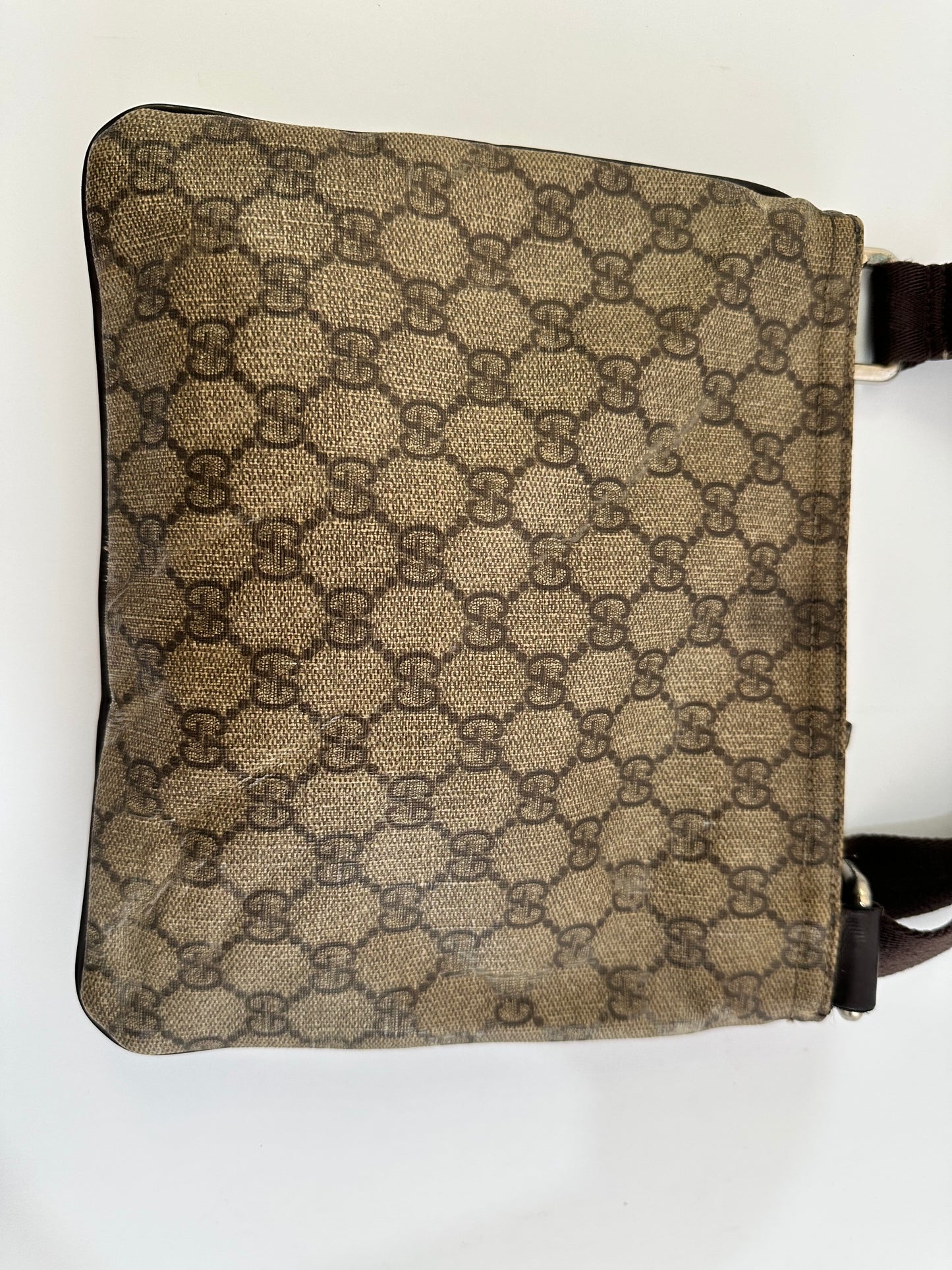 Gucci Beige GG Coated Canvas Crossbody Bag