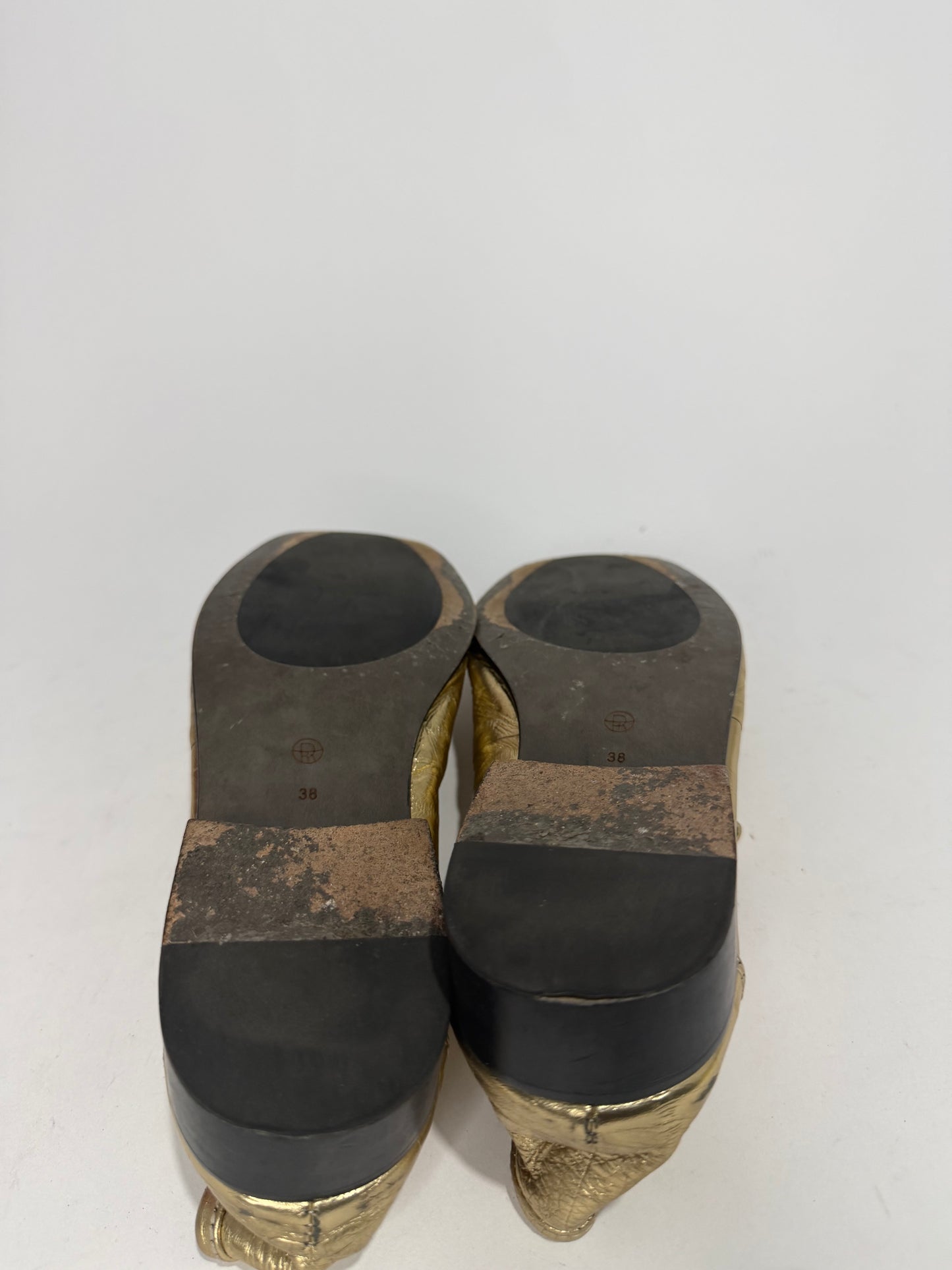 The Row Gold
Eel Skin Loafers 
Women's Size 38 EU/8 US / 5 UK