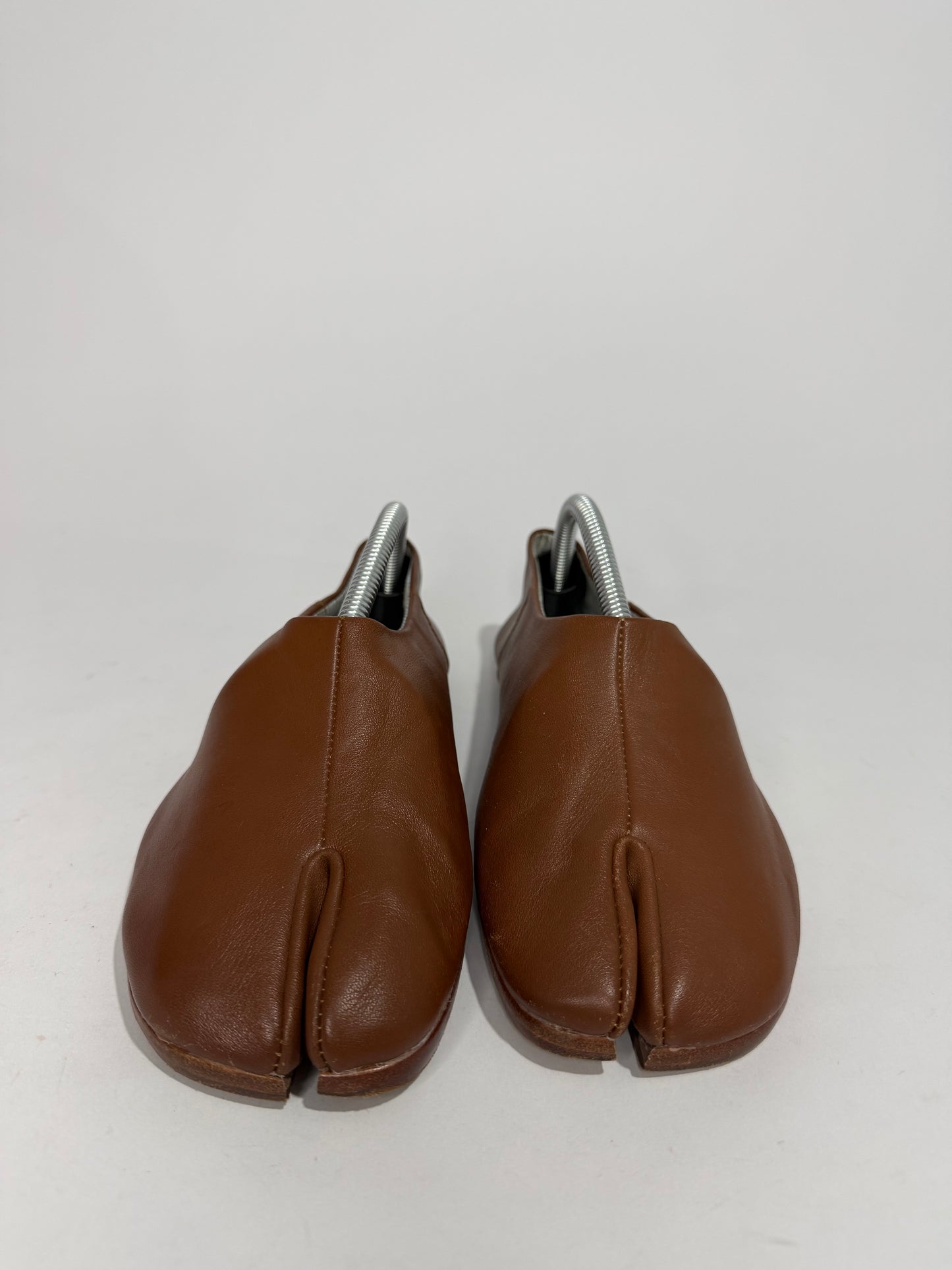 Maison Margiela Brown Leather Tabi babouche shoes