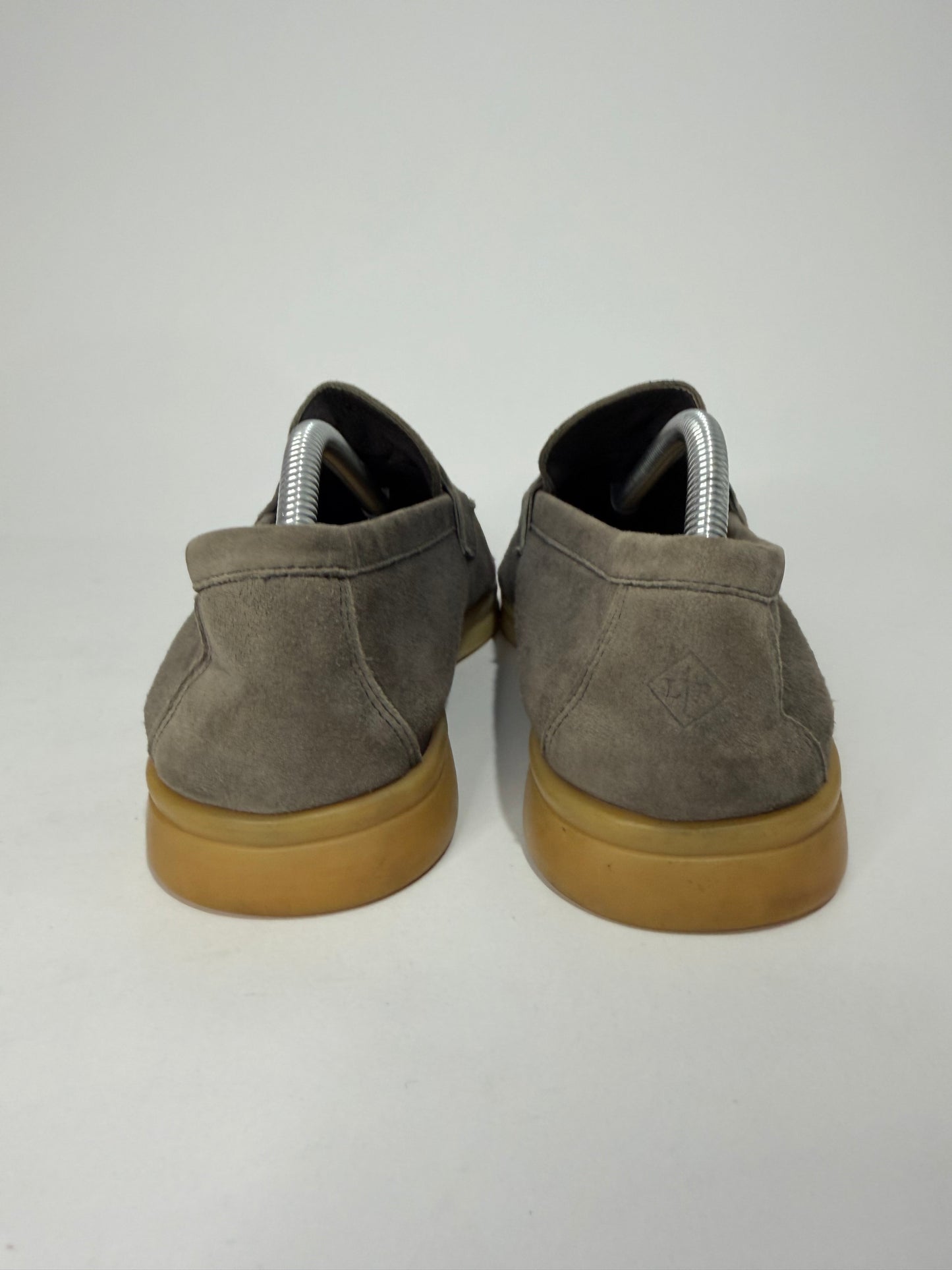 Loro Piana Grey Suede Summer Charms Walk Loafers Size 38 EU/ 8 US