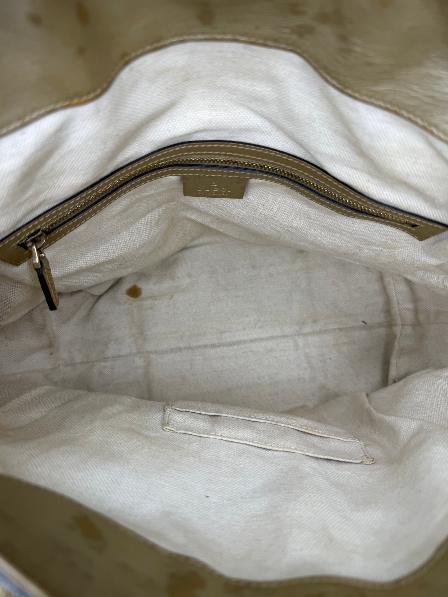 Gucci Gold Guccissima Leather Medium Bree Top Handle Bag
