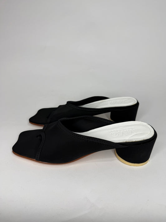 MM6 Maison Margiela Black Scuba Lyrca Heeled Sandals
